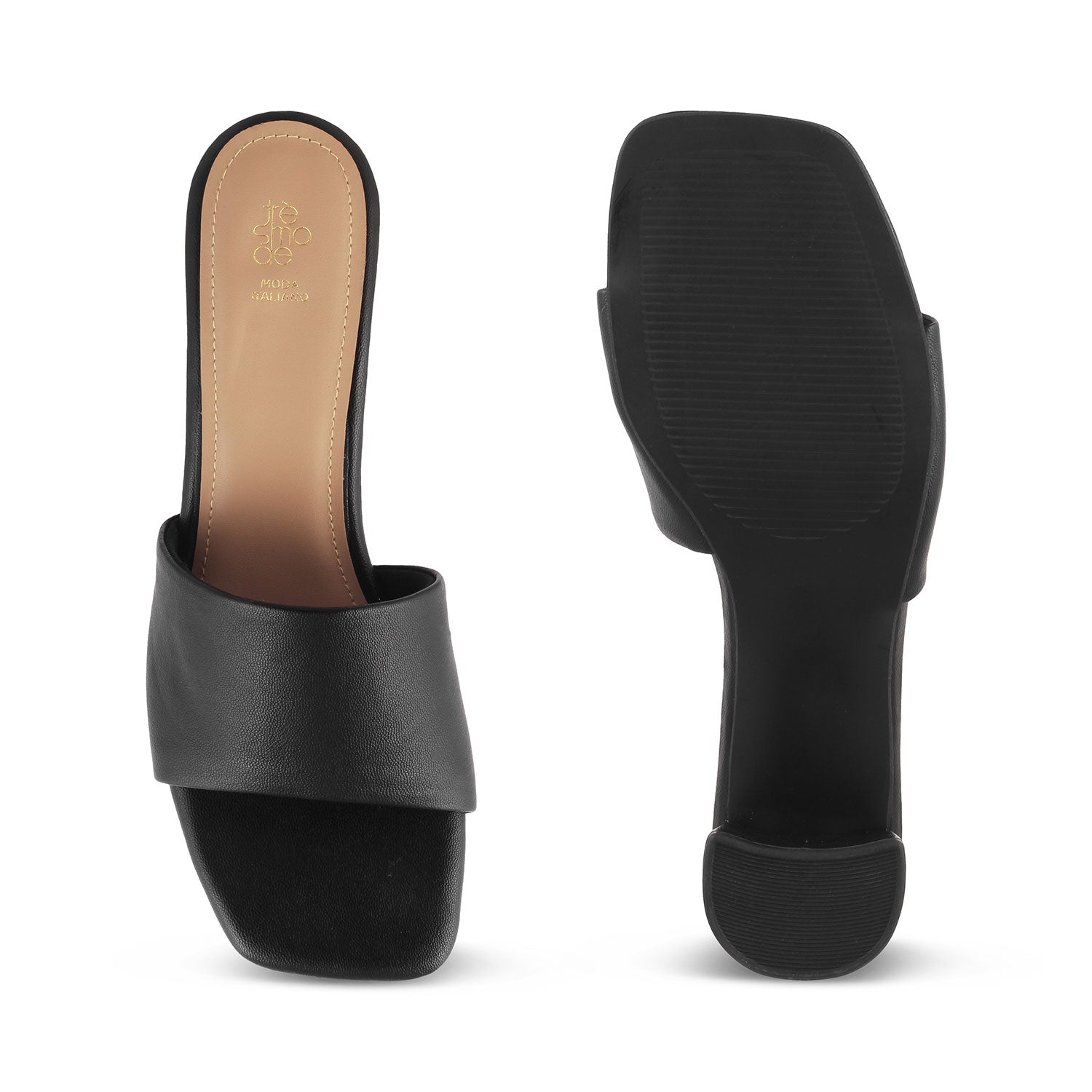 The Bariz Black Women's Casual Block Heel Sandals Tresmode