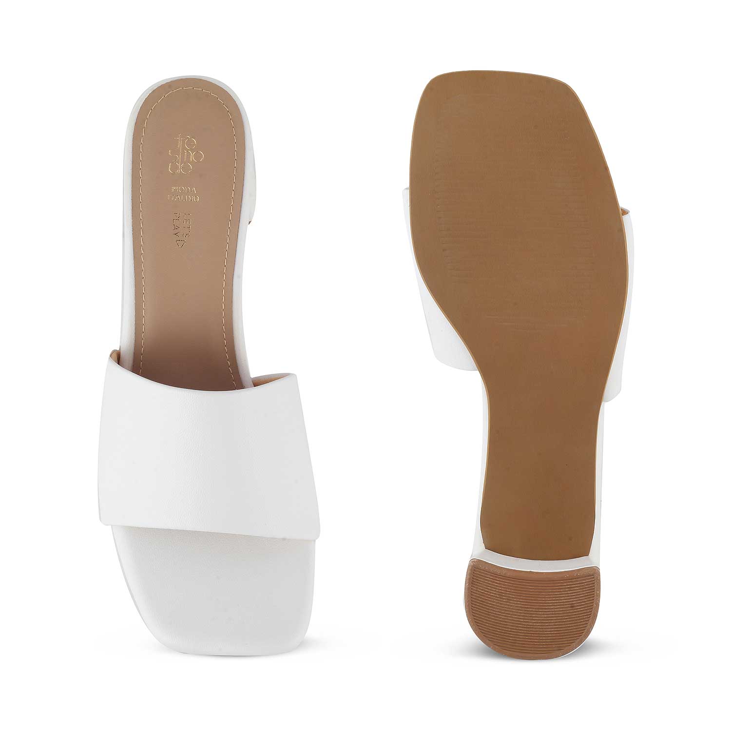 The Bariz White Women's Casual Block Heel Sandals Tresmode