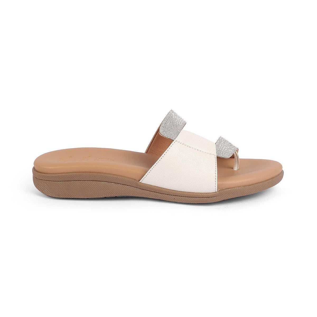 Afilia White Women's TPR Sole Flats Tresmode