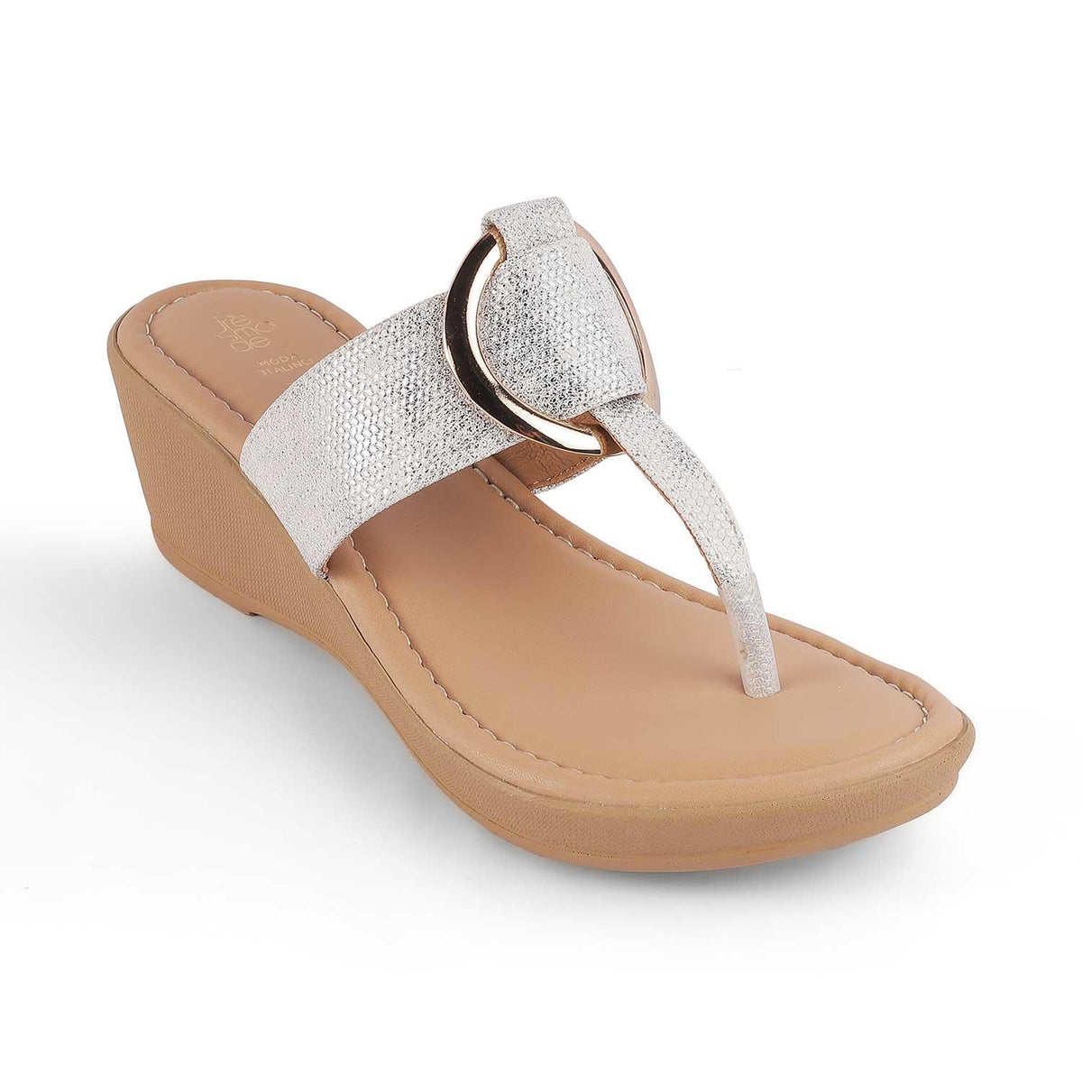 Ming White Women's 2-inch Wedge Heel Sandals Tresmode