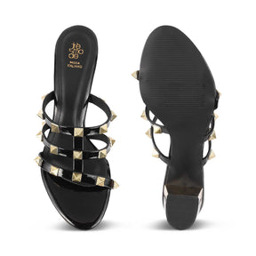 The Palma Black Women's Dress Block Heel Sandals Tresmode