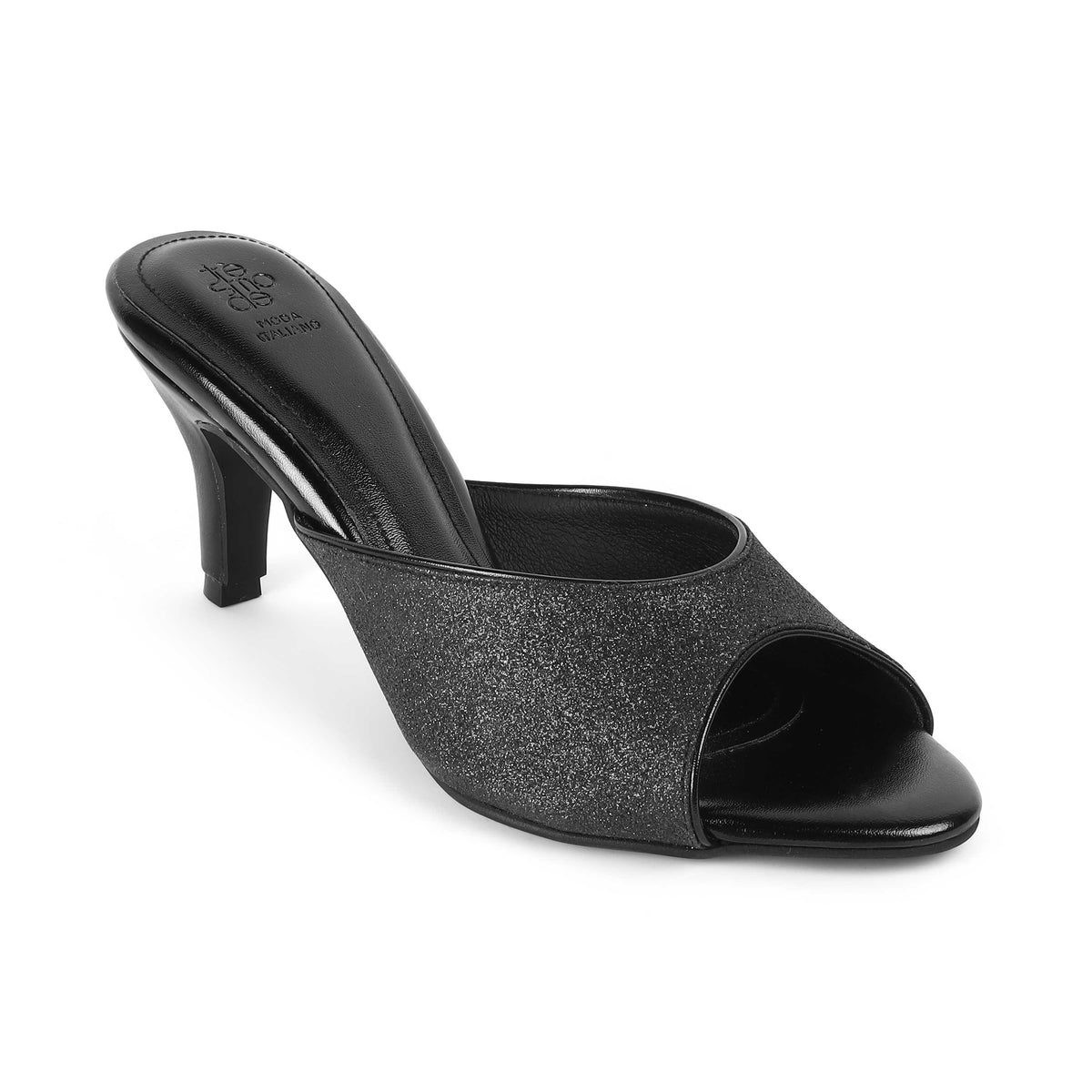 Pari Black Women's Vegan-Friendly Heel Sandals Tresmode