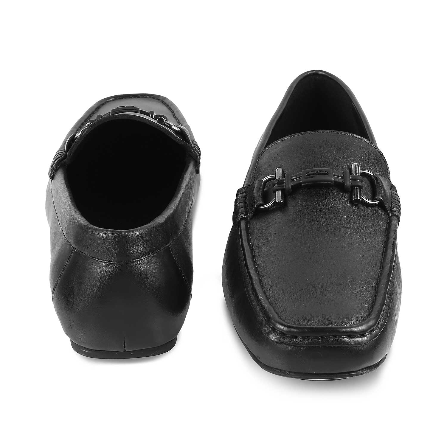 The Proter Black Men's Leather Driving Loafers Tresmode