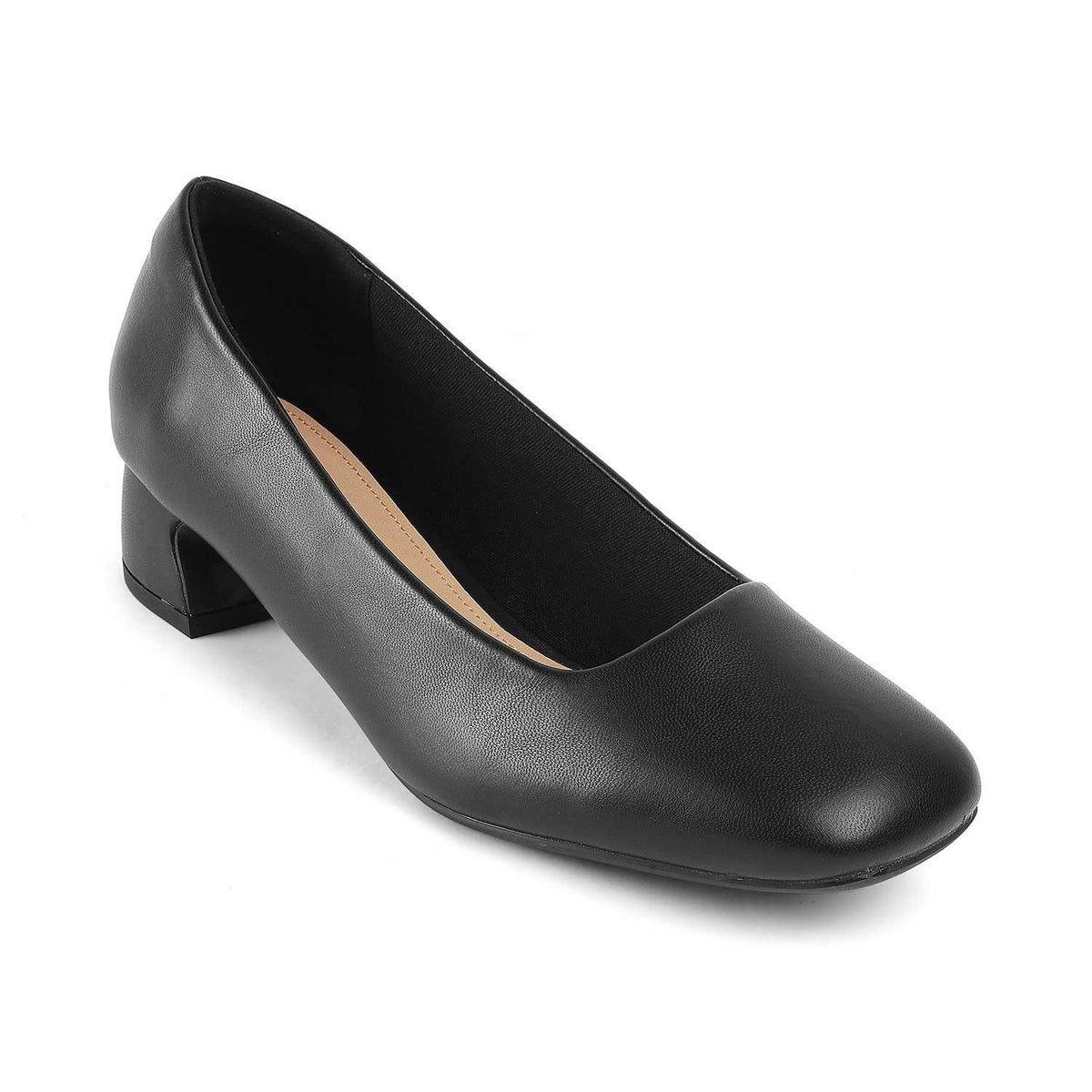Riyan Black Women's 1.5-inch Block Heel Pumps Tresmode