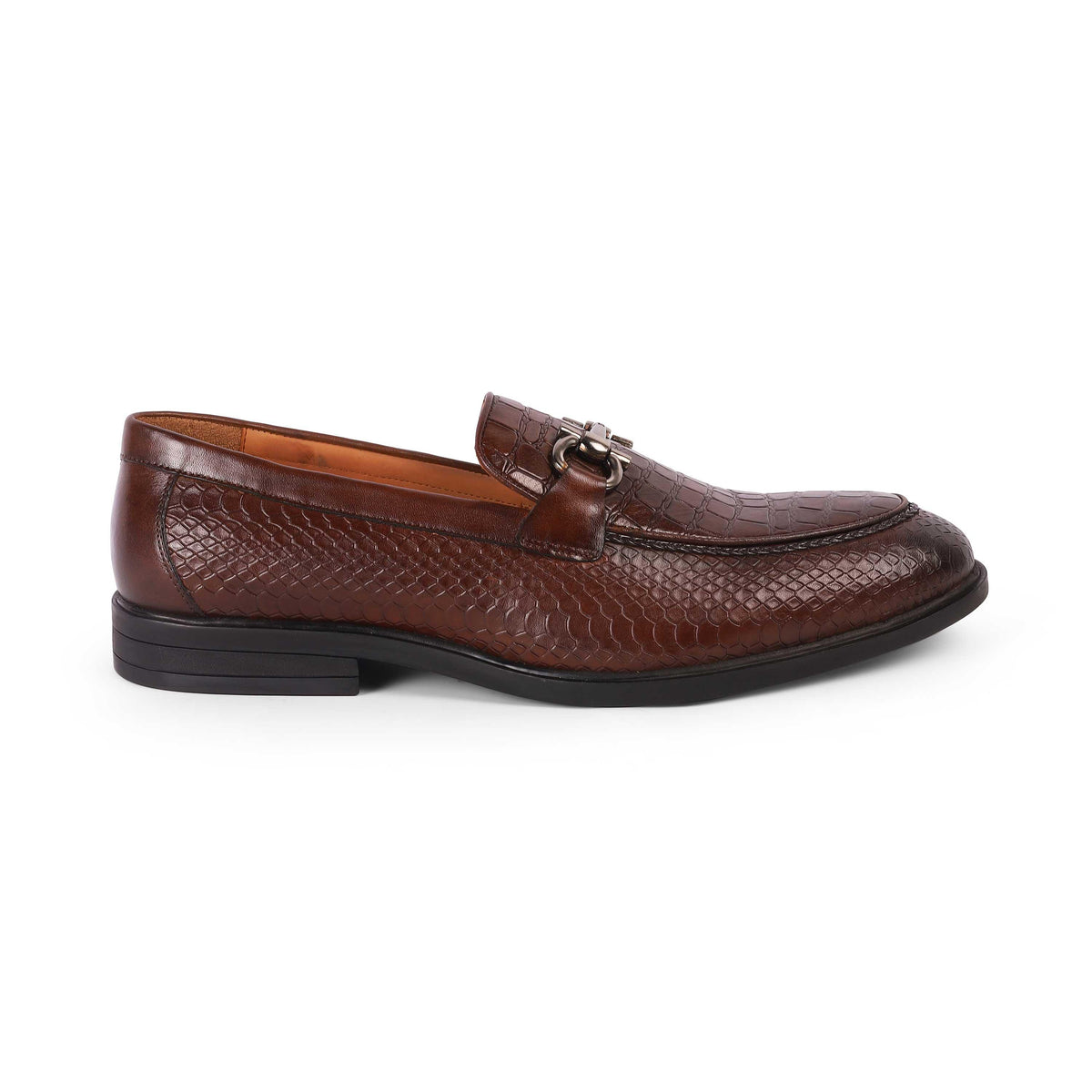 Ro Brown Men's Textured Leather Loafers Tresmode