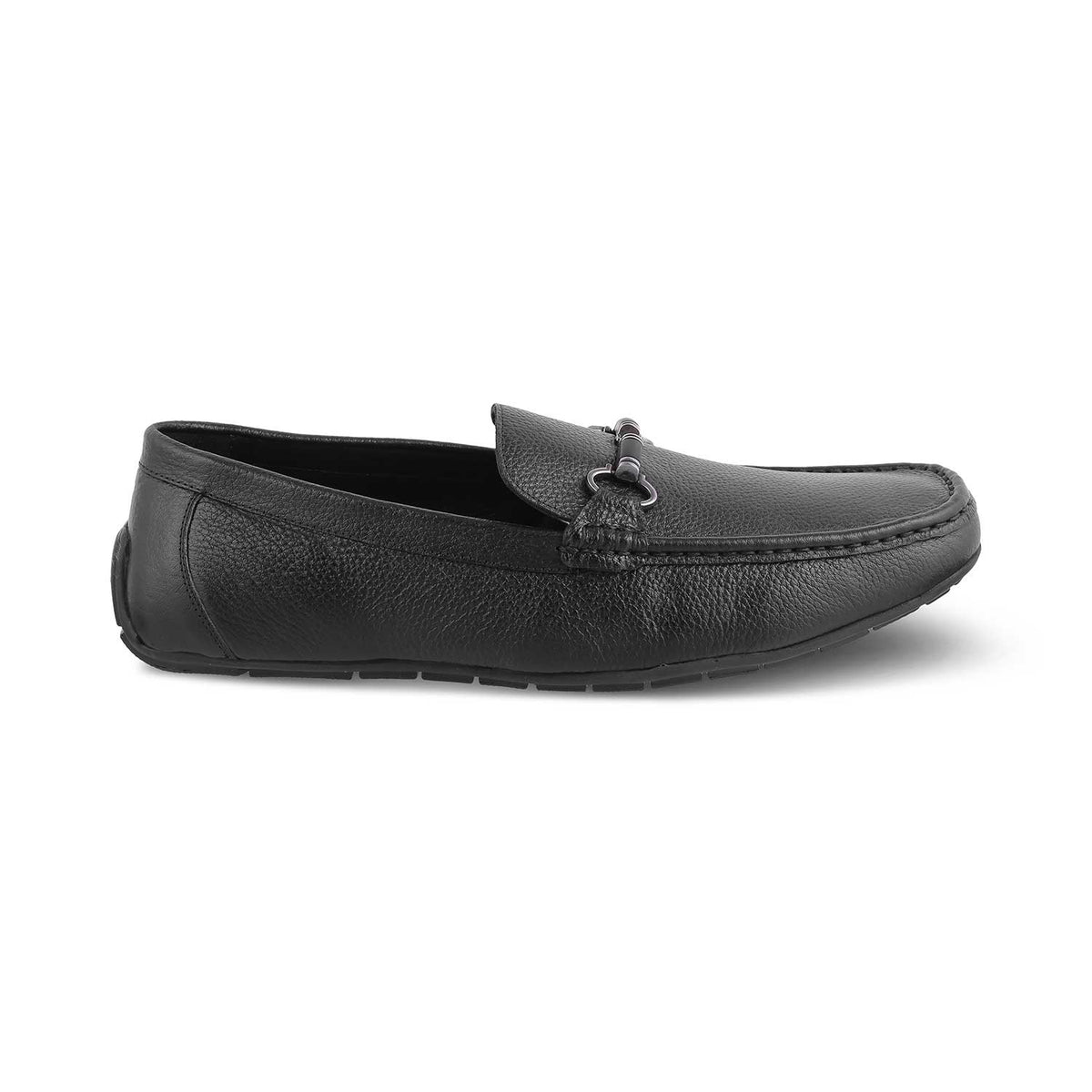 The Robuk Black Men's Leather Driving Loafers Tresmode