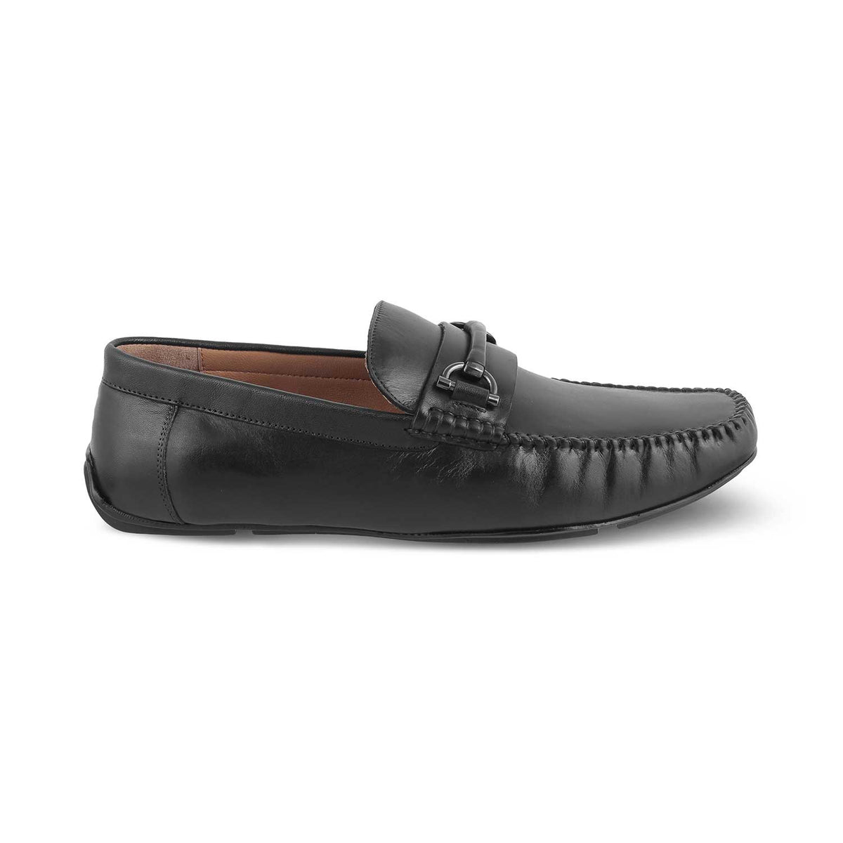 The Salvo Black Men's Leather Driving Loafers Tresmode