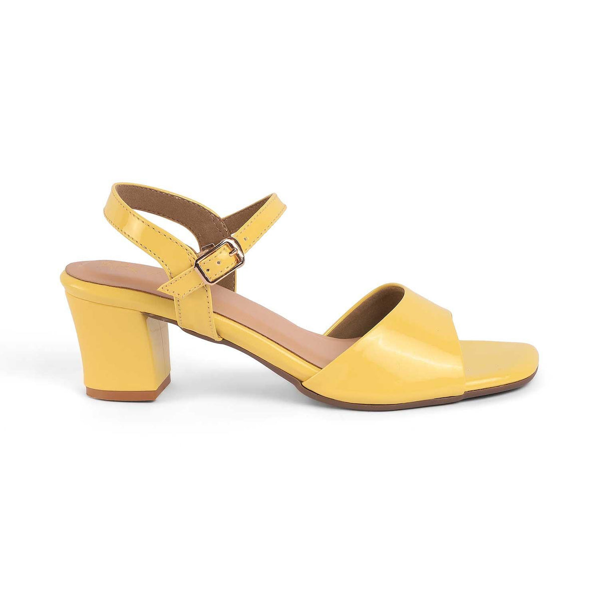 Solor Yellow Women's Block Heel Sandals Tresmode