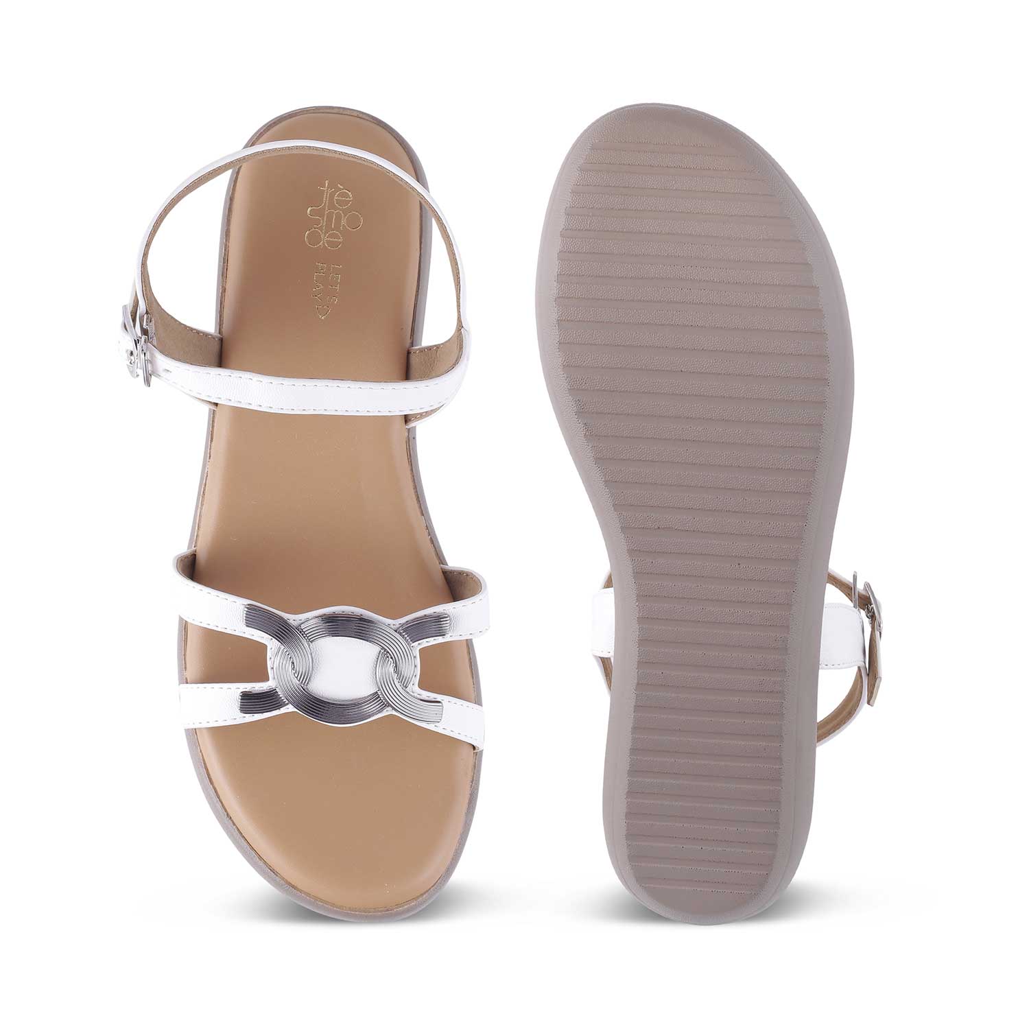 The Sud White Women's Dress Wedge Sandals Tresmode
