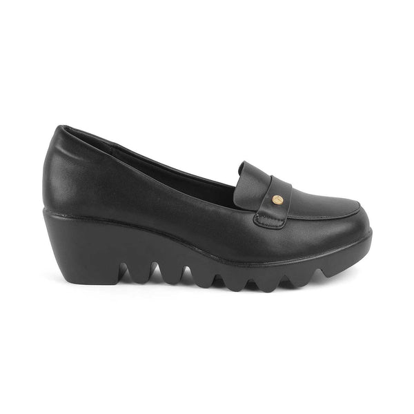 Tresmode Arezzo Black Women's Casual Platform Wedges