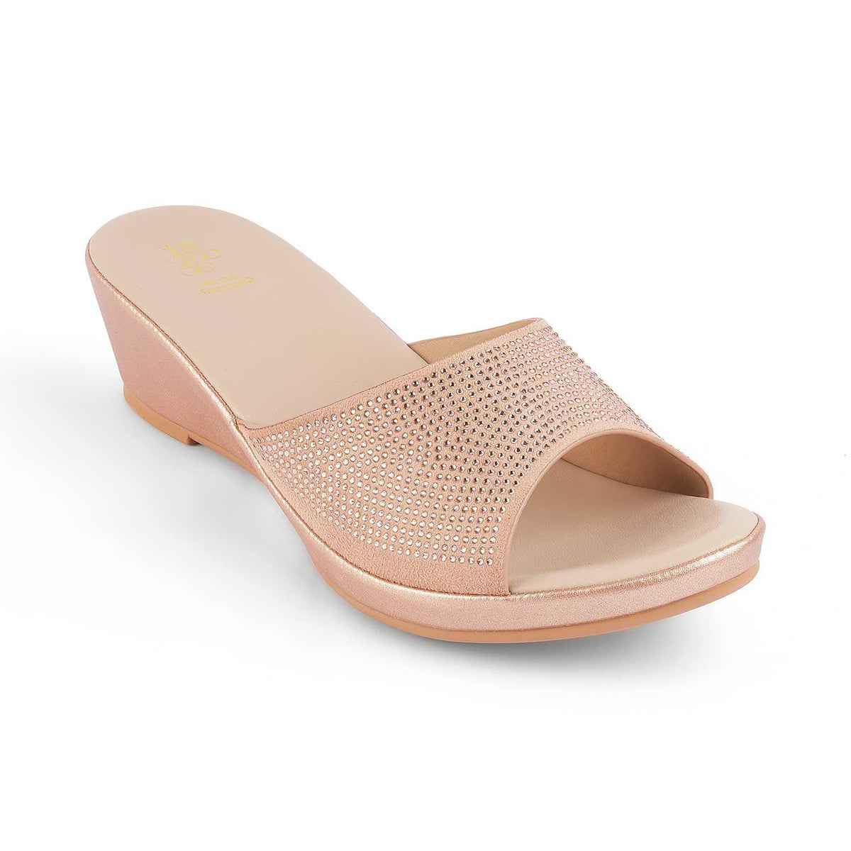 Treyork Champagne Women's 2-inch Wedge Heel Sandals Tresmode