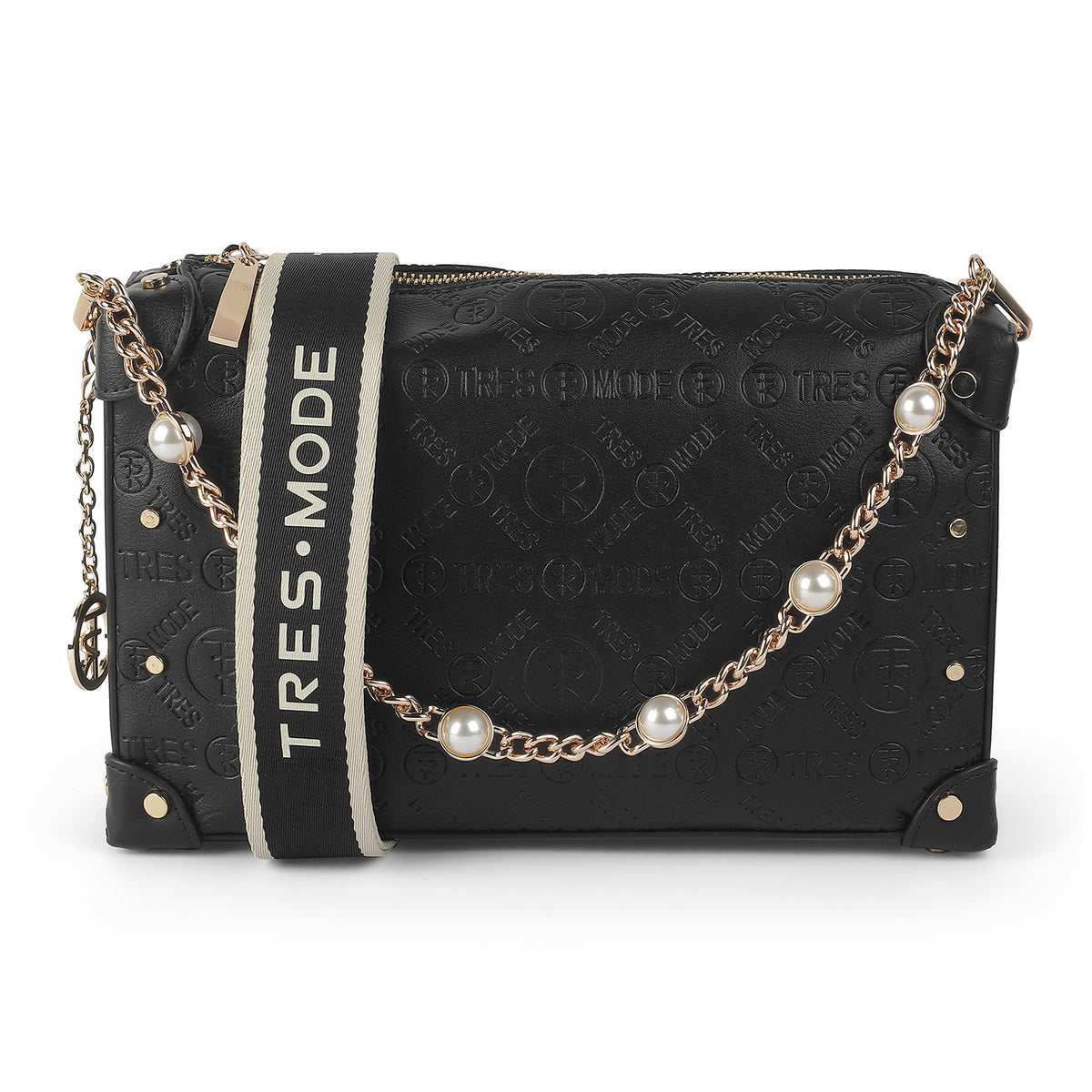 Women's Black Sling Bag Tresmode