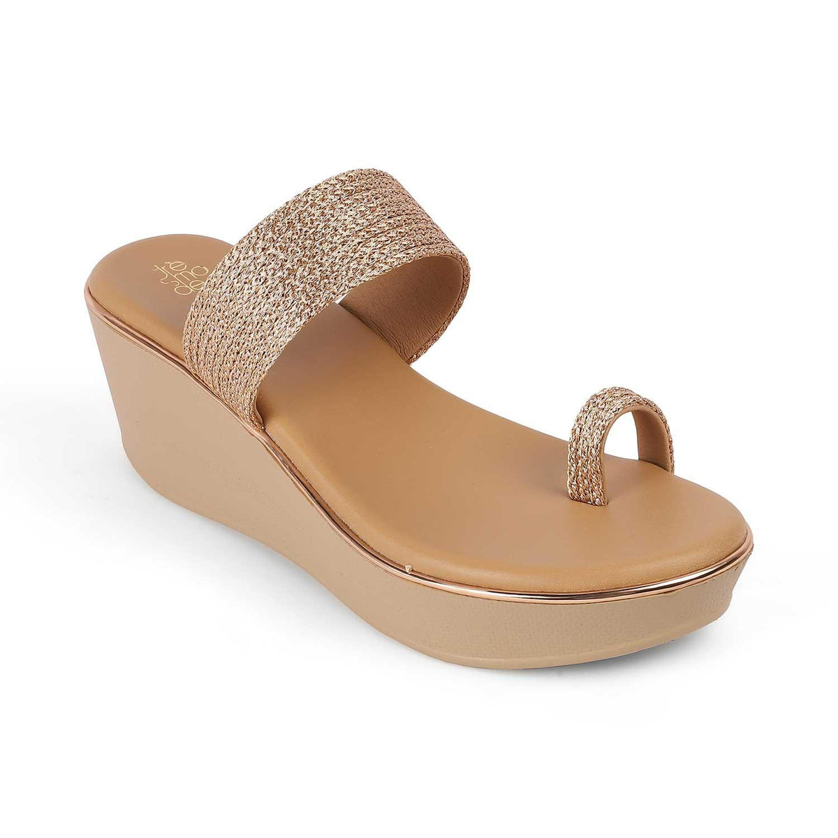 Adriana Champagne Women's 2.5-inch Wedge Sandals Tresmode