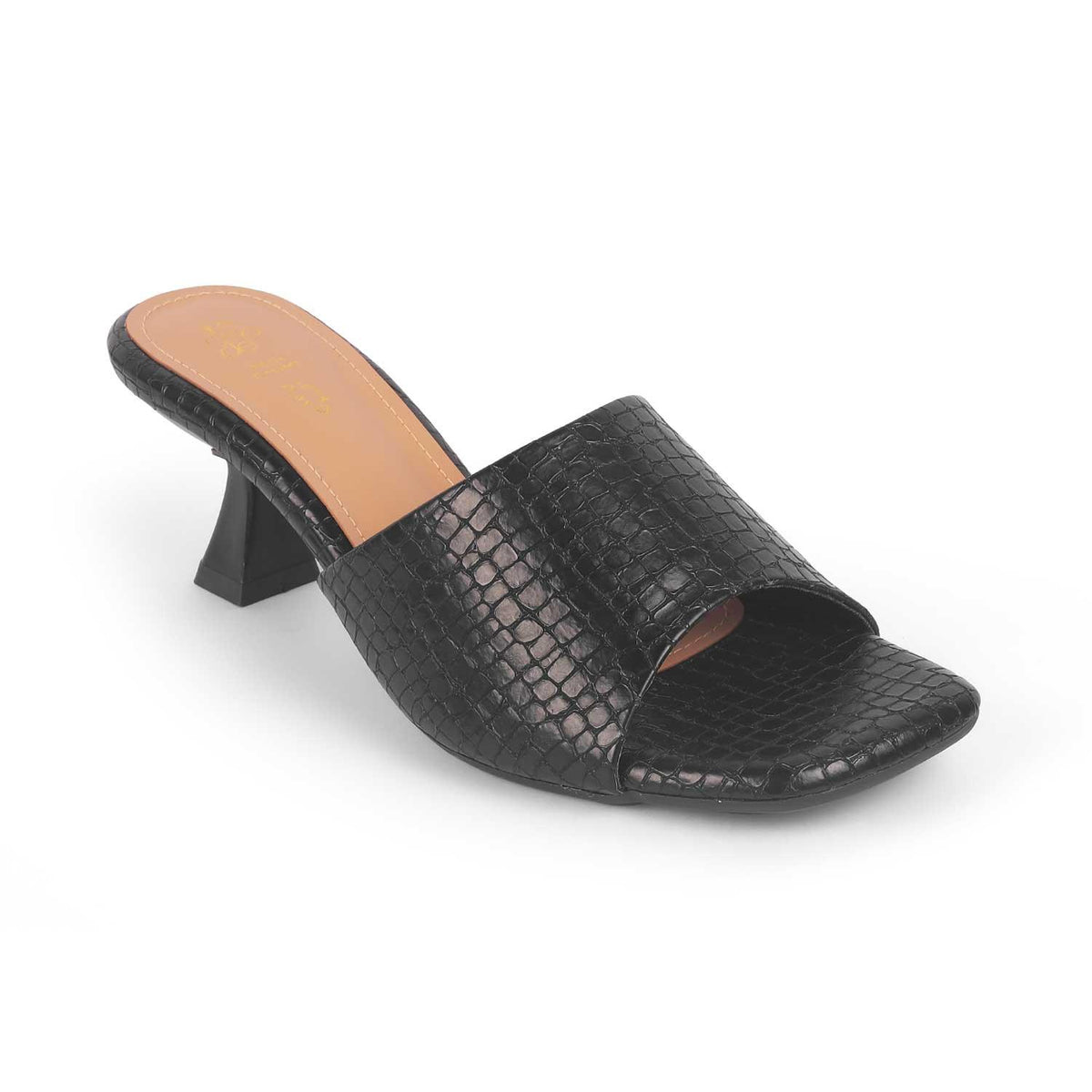 Bray Black Women's Square Shape Heel Sandals Tresmode