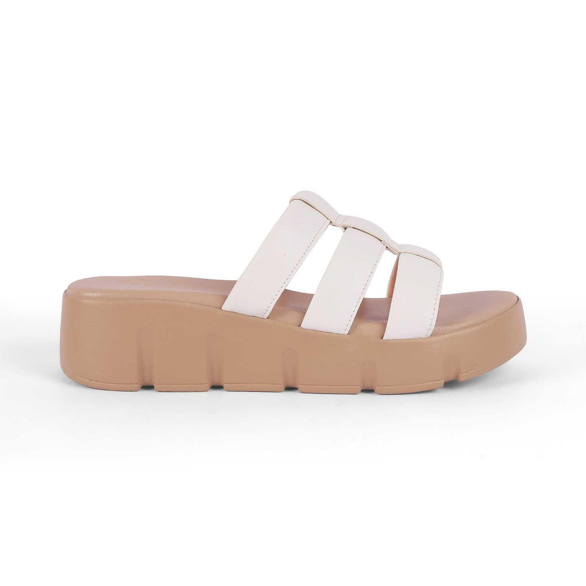 Cludius White Women's Chunky Sole Wedges Tresmode