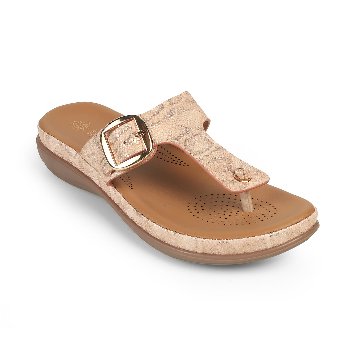 Women's Champagne Platform Flats Tresmode