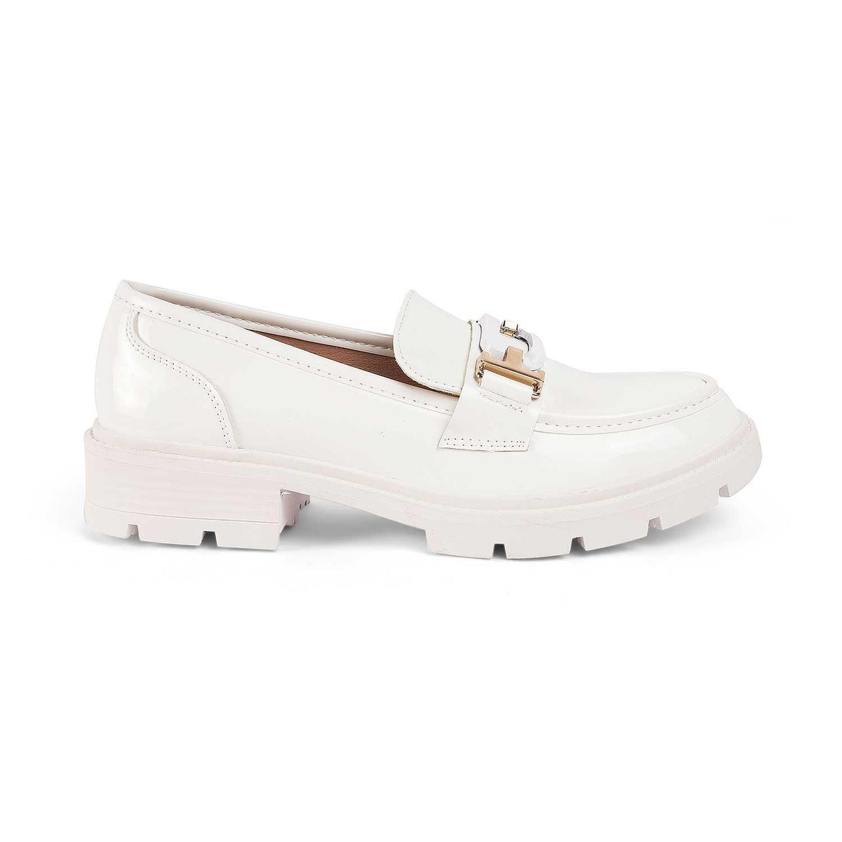 Gstaad White Women's Chunky Sole Loafers Tresmode