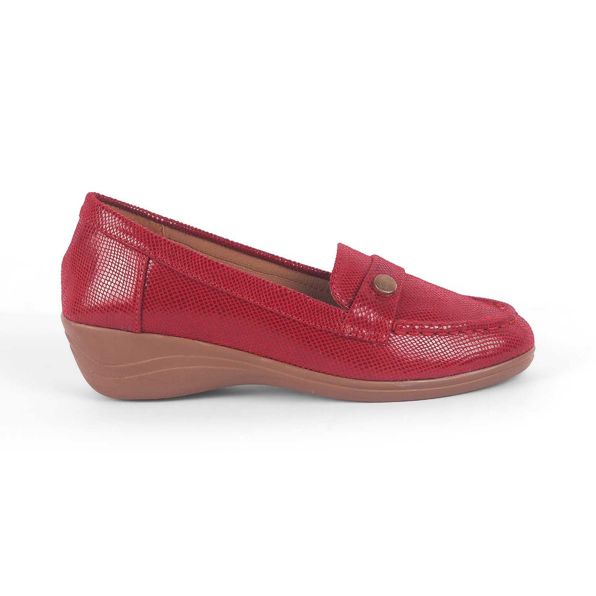 Marcoval Red Women's Wedge Loafers Tresmode