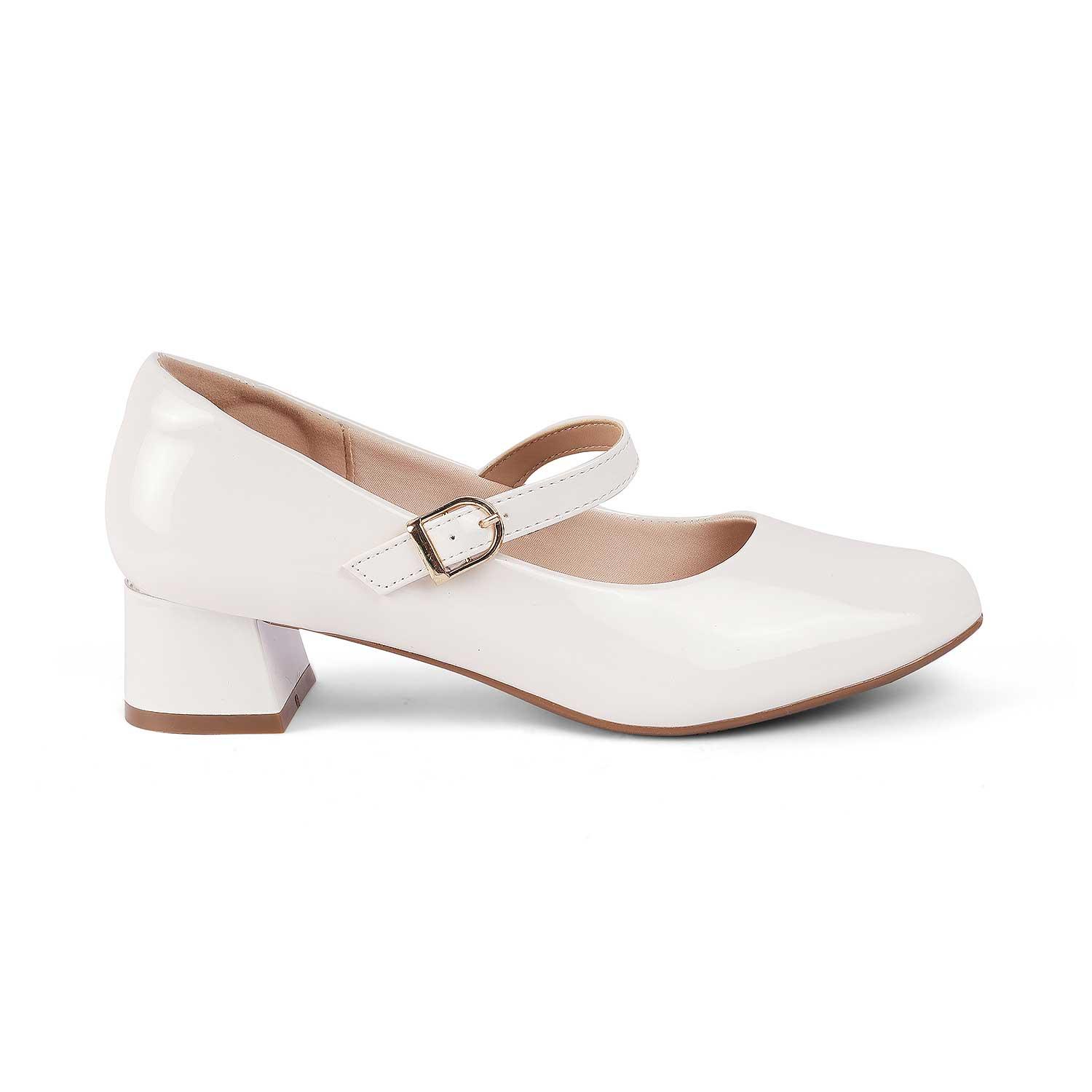 Buy White Women's Dress Block Heel Pumps The Mary White Tresmode