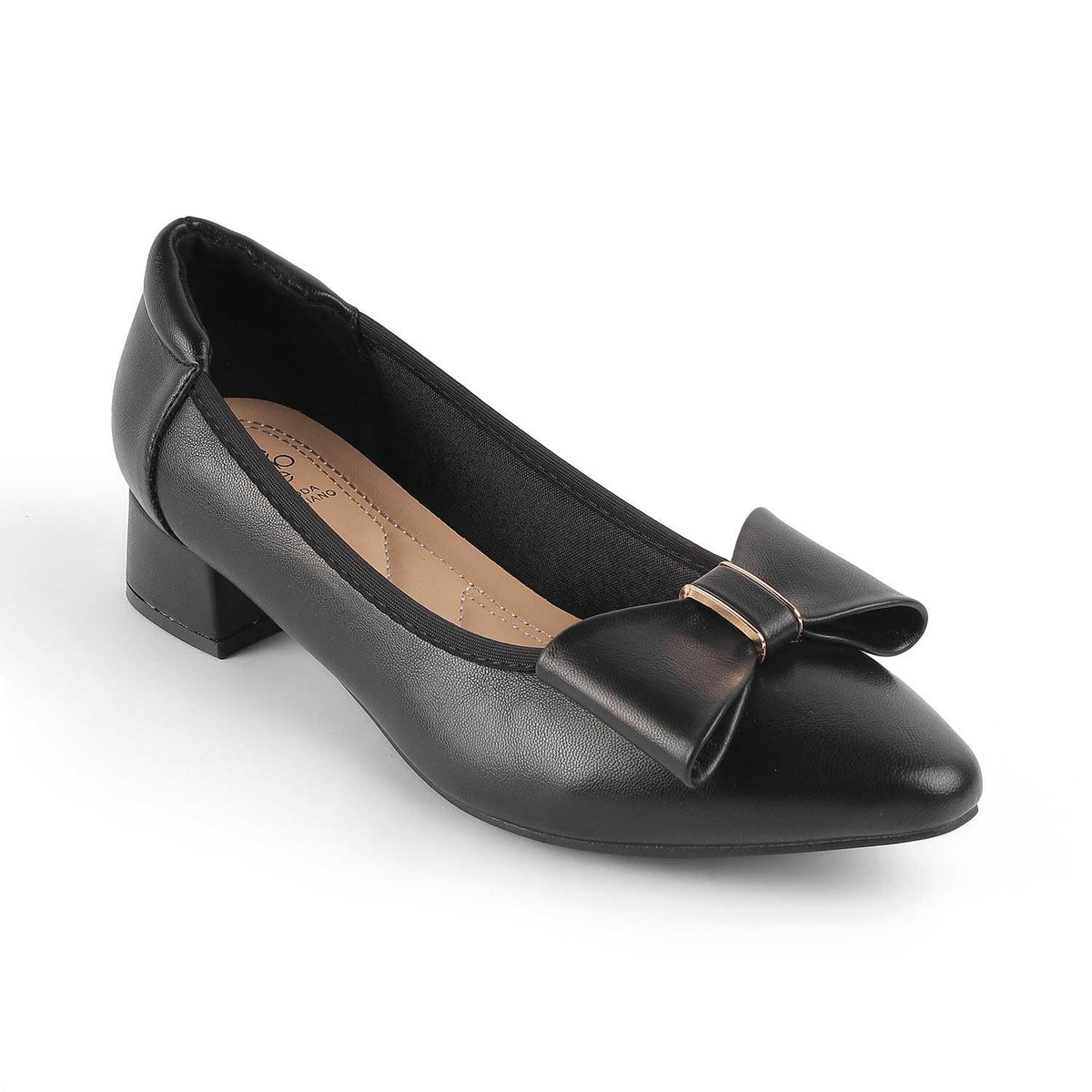 Monalise Black Women's 1.5-inch Heel Height Pumps Tresmode