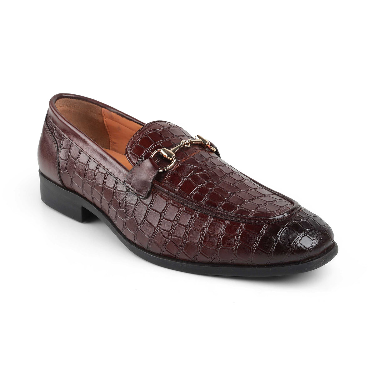 Men's Cognac Leather Loafers Tresmode