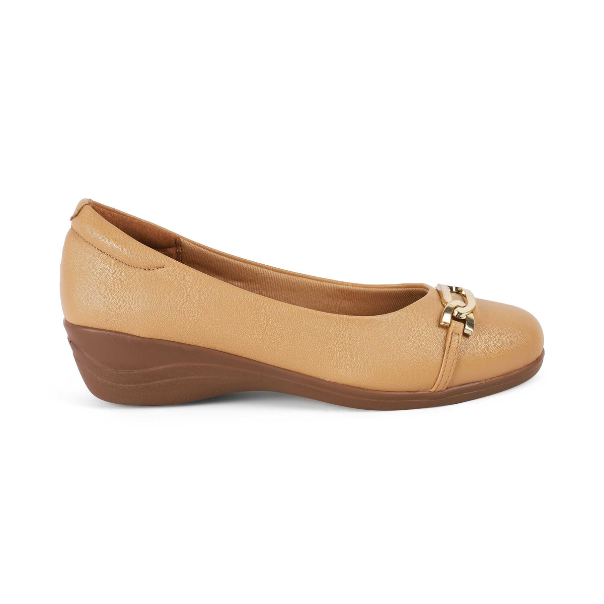 Sanz Camel Women's Wedge Ballerinas Tresmode