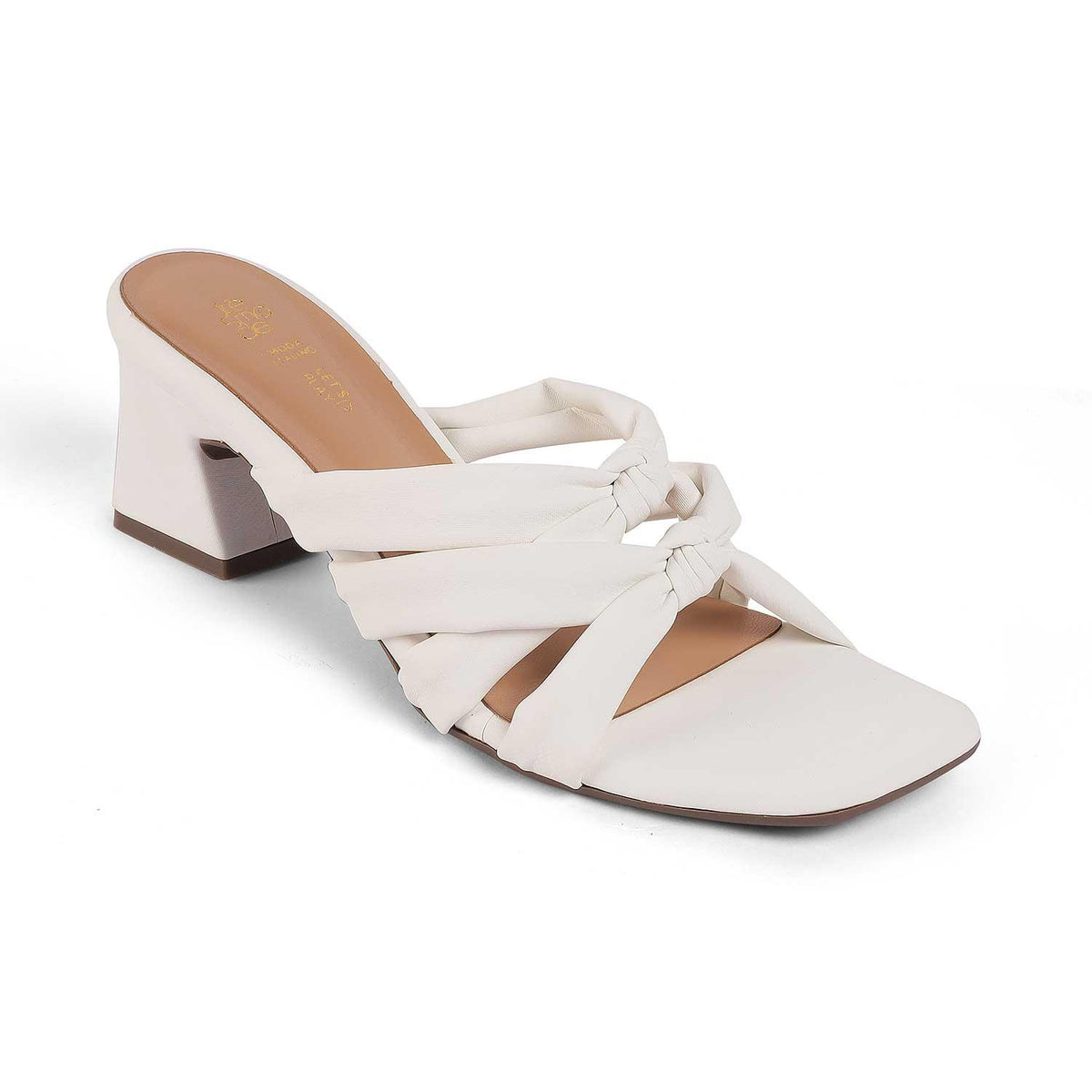 Sofstrip White Women's 2.5-inch Block Heel Sandals Tresmode