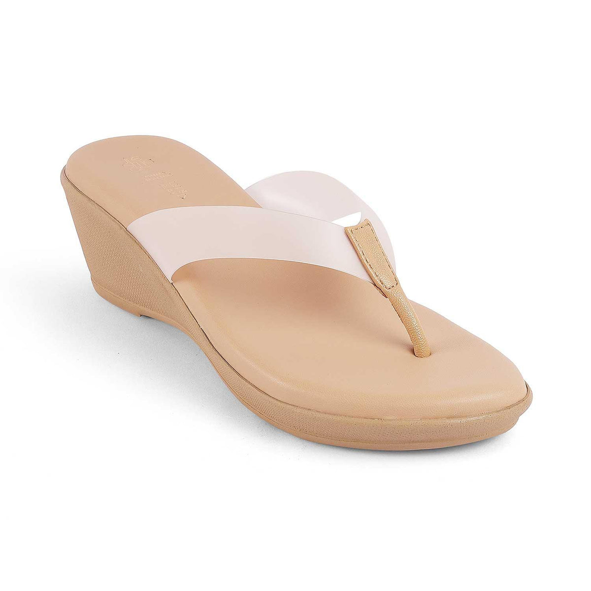 Ternto Beige Women's 2-inch Wedge Sandals Tresmode