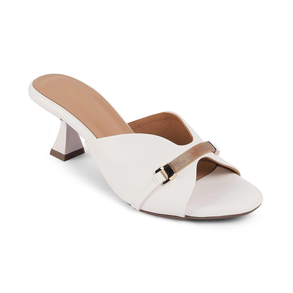 Trigger White Women's 2.5-inch Heel Sandals Tresmode