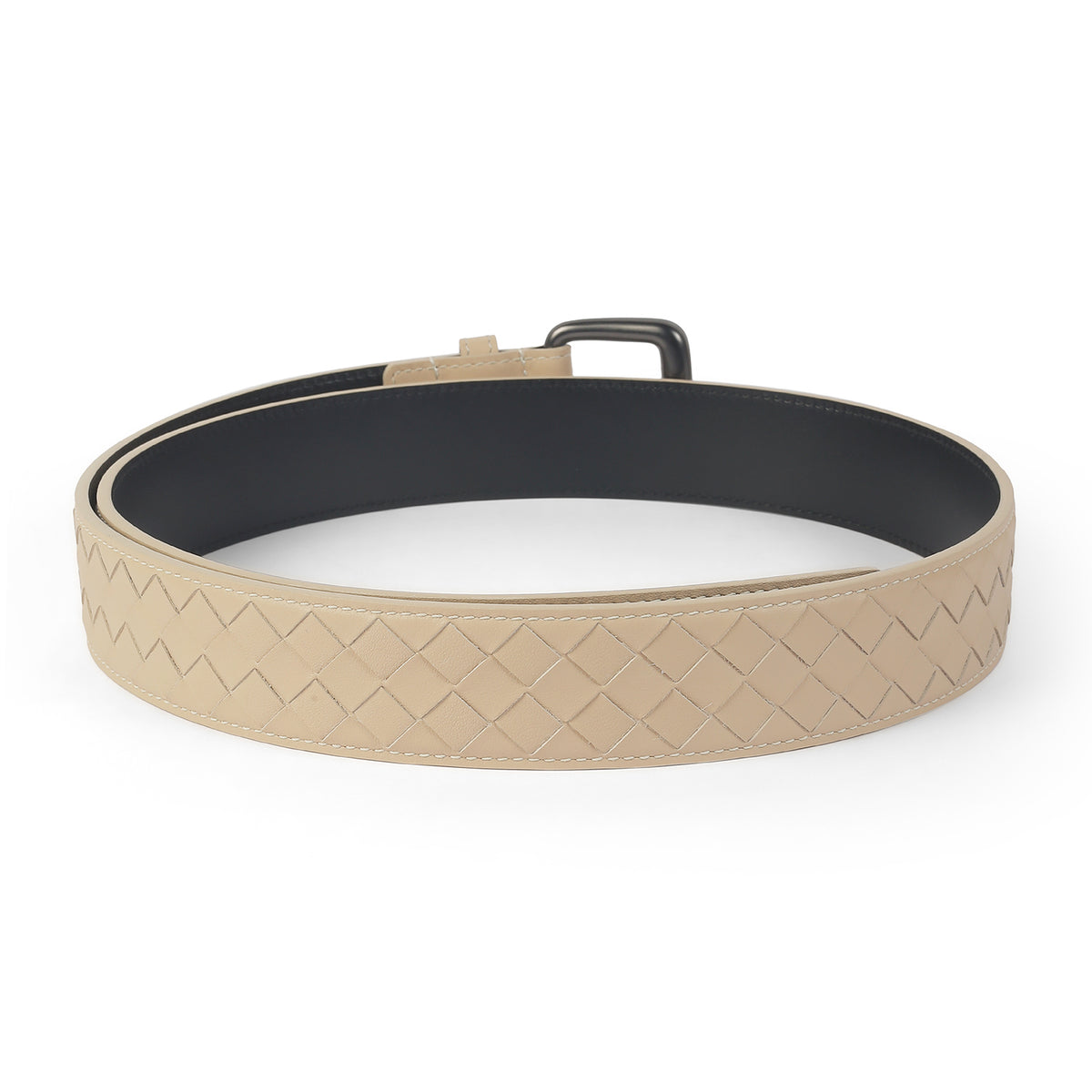 Tresmode Zeg White Men's Leather Belt