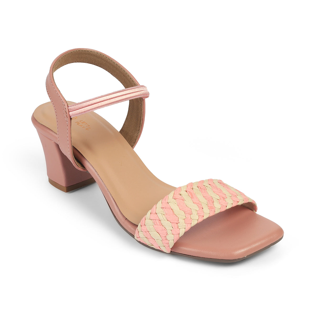 Women's Pink Block Heel Sandals Tresmode
