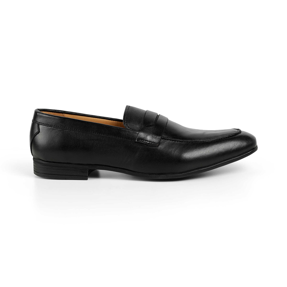 Tresmode Cosc Black Men's Leather Penny Loafers