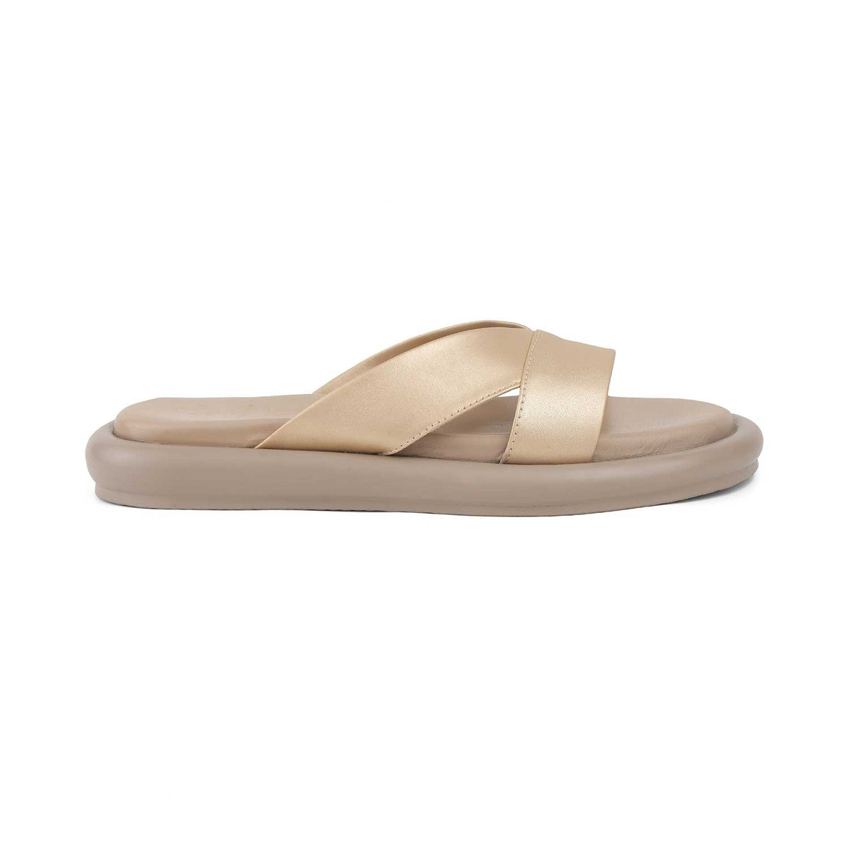 Tresmode Lalita Gold Women's Casual Platform Flats