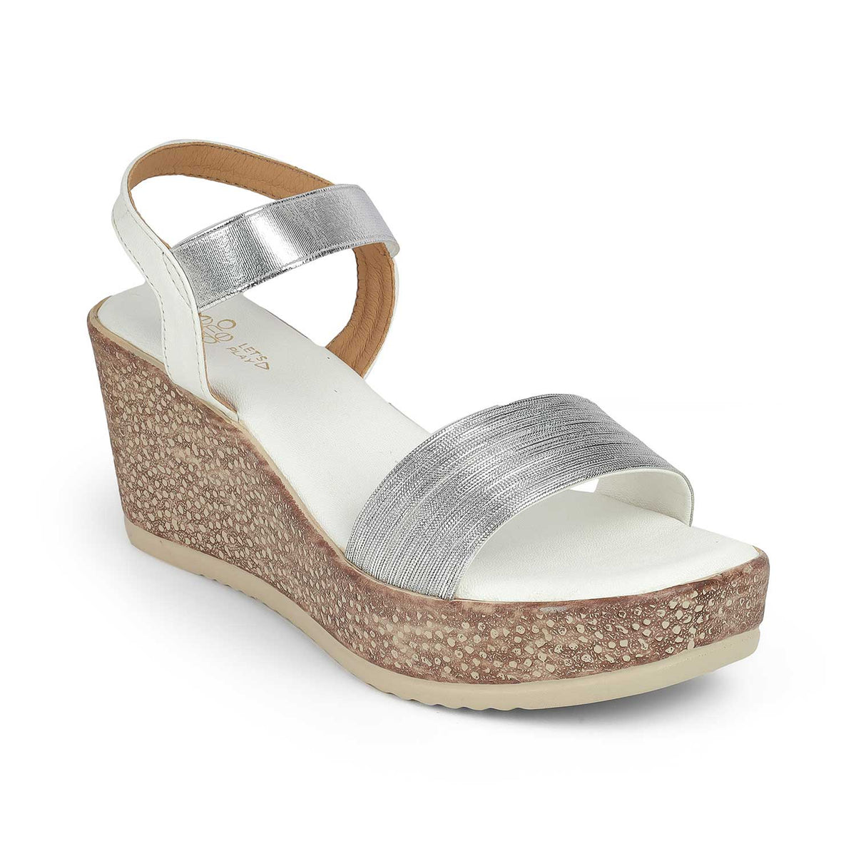 Women's Silver Wedge Heel Sandals Tresmode
