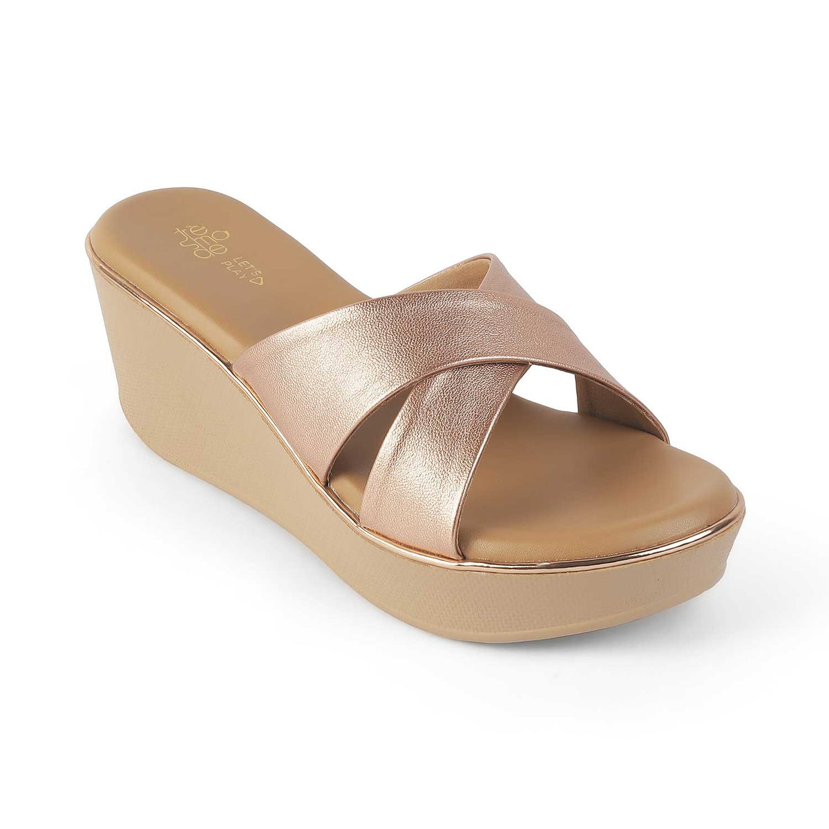 Women's Champagne Wedges Tresmode