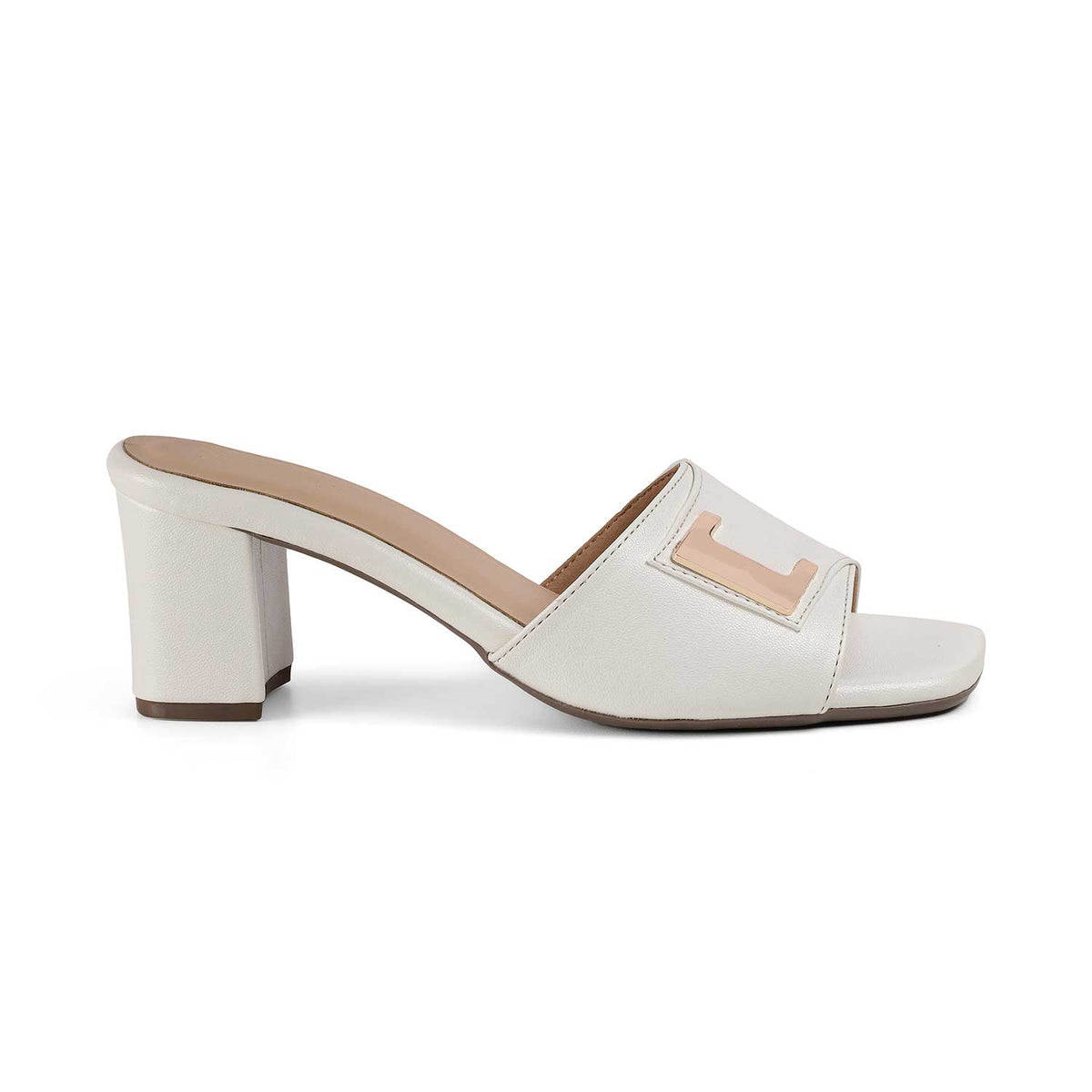 Tresmode Minsk White Women's Dress Block Heel Sandals
