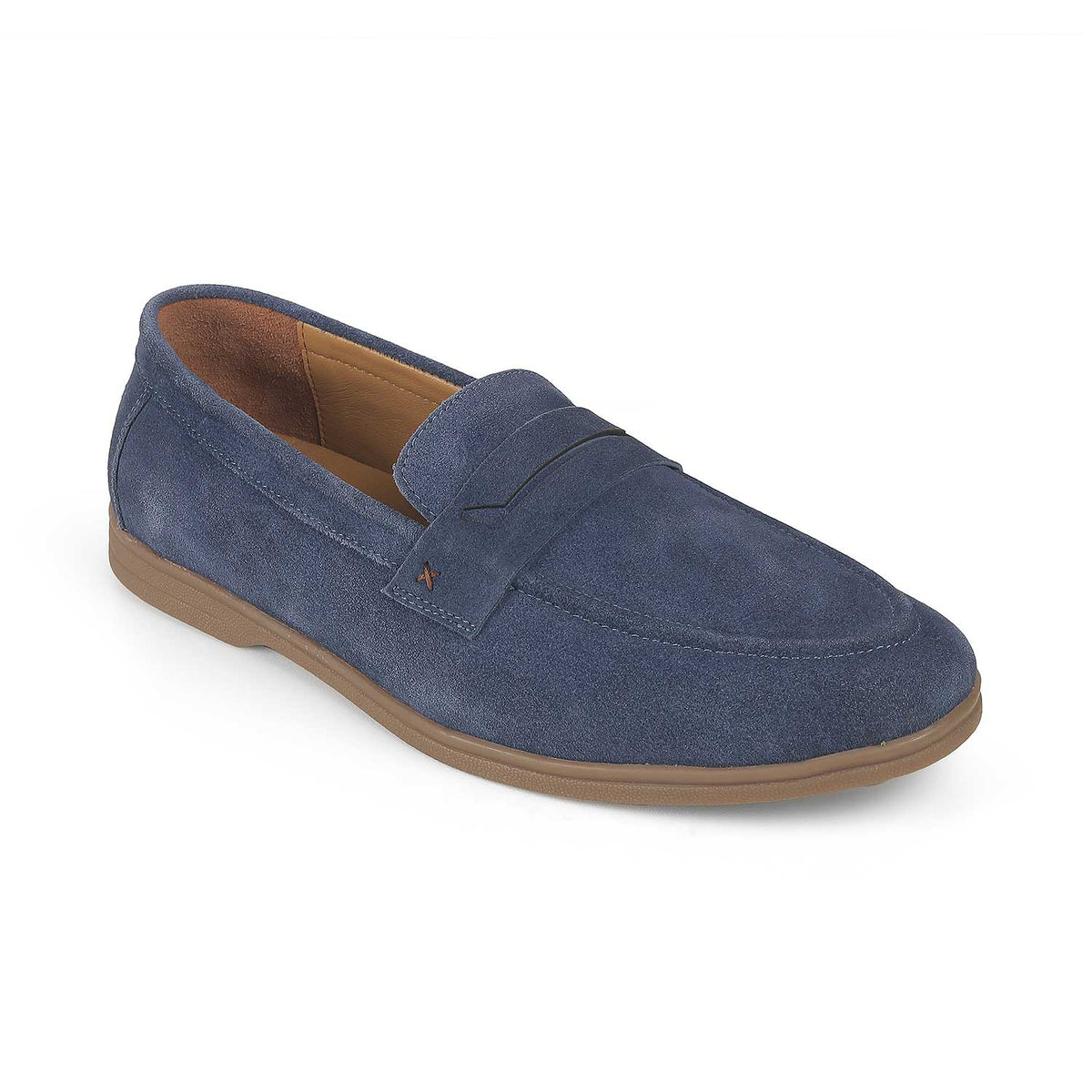 Tresmode Veni Blue Men's Suede Leather Loafers