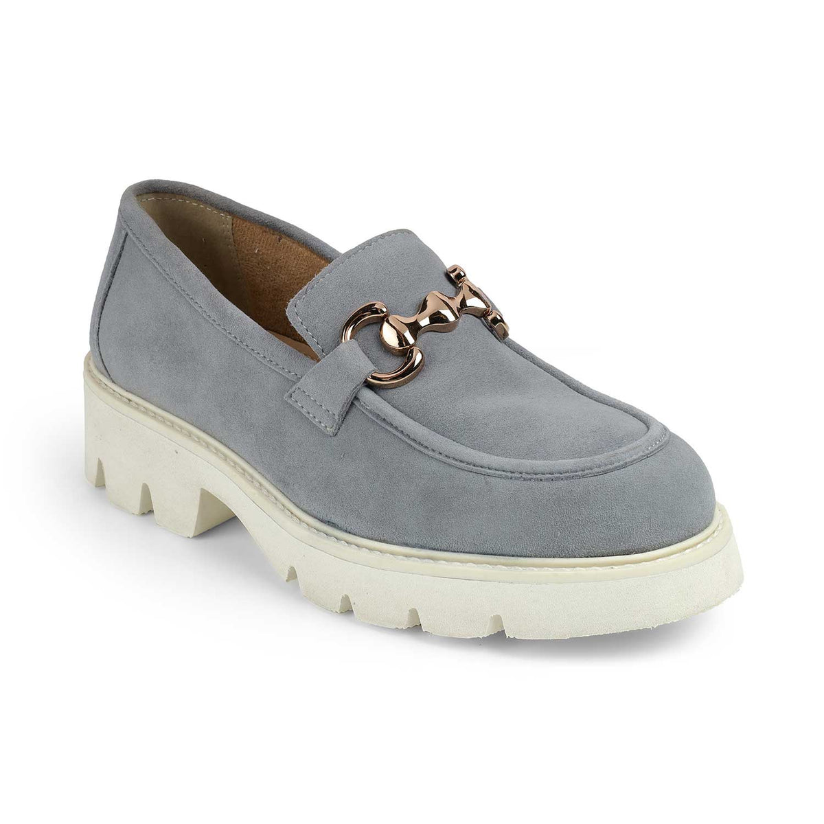 Women's Platinum Chunky Sole Loafers Tresmode