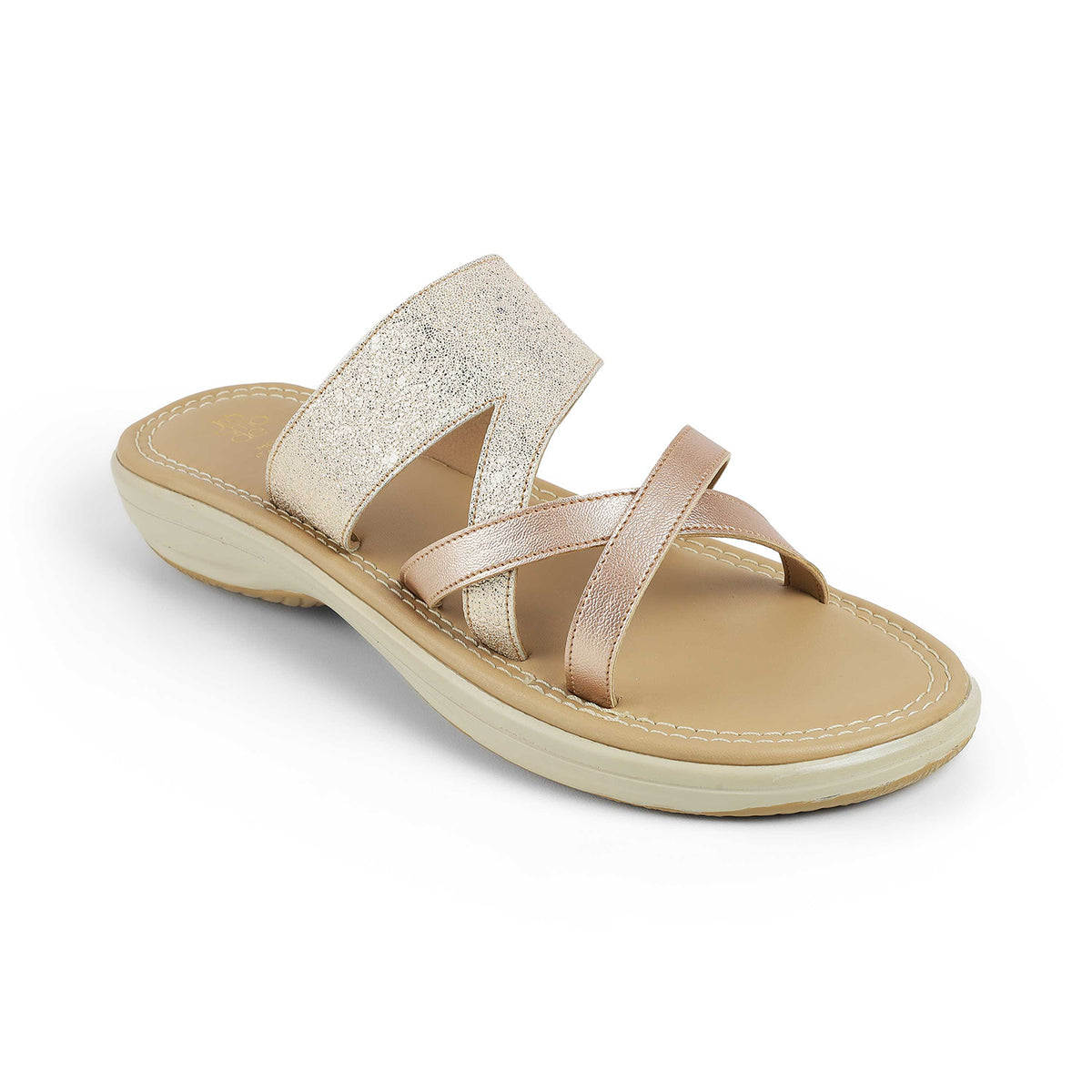 Tresmode Rofila Champagne Women's Dress Platform Flats