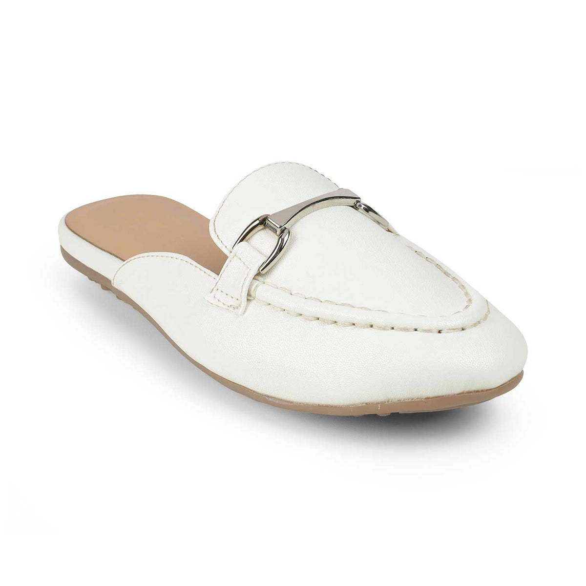 Tresmode Melsu White Women's Casual Mules