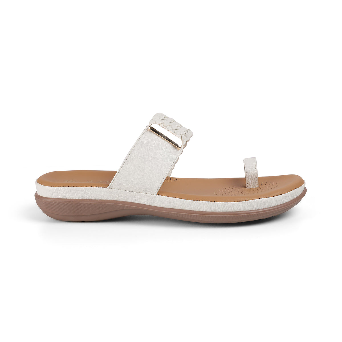 Tresmode Auma White Women's Casual Platform Flats