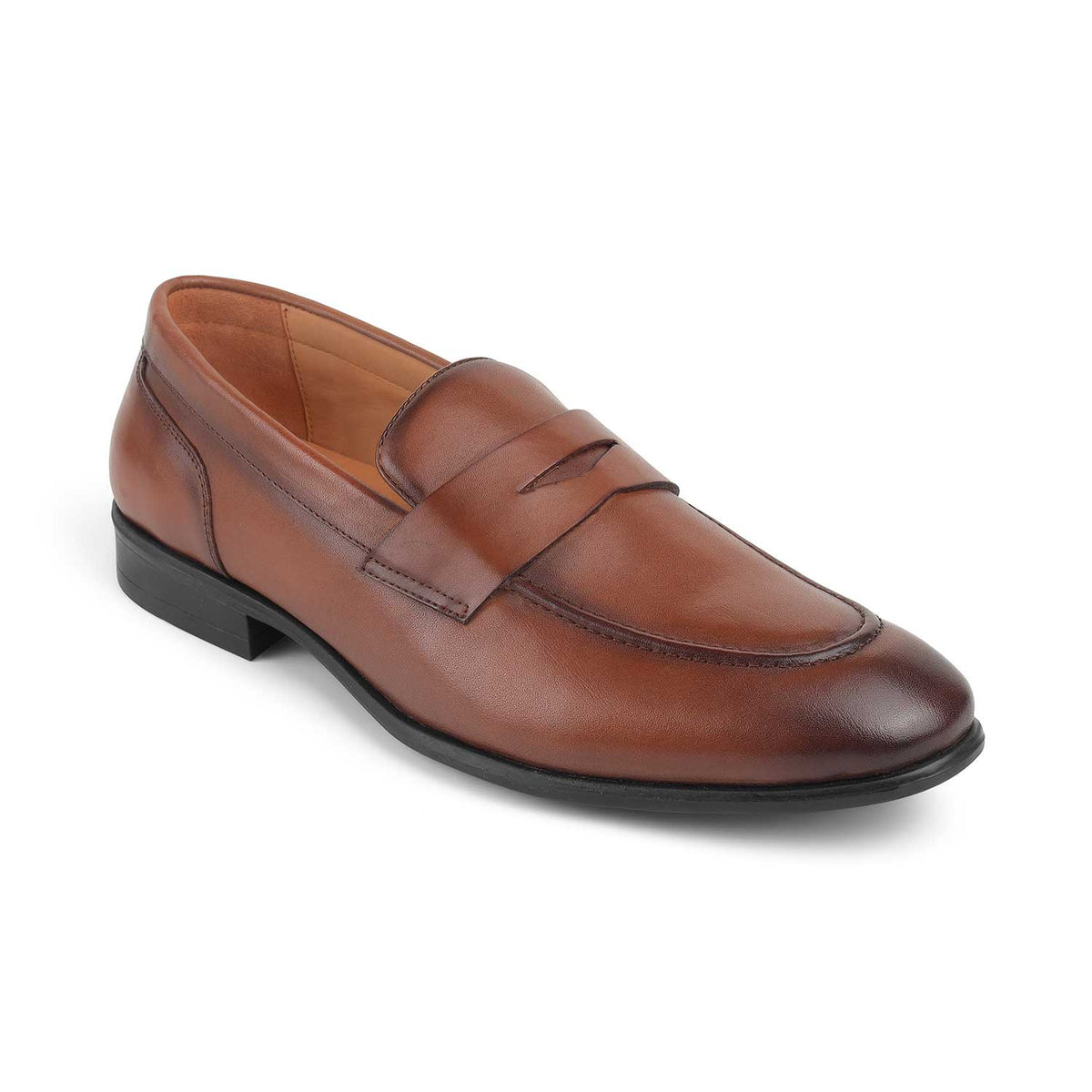 Tresmode Dos Tan Men's Leather Penny Loafers