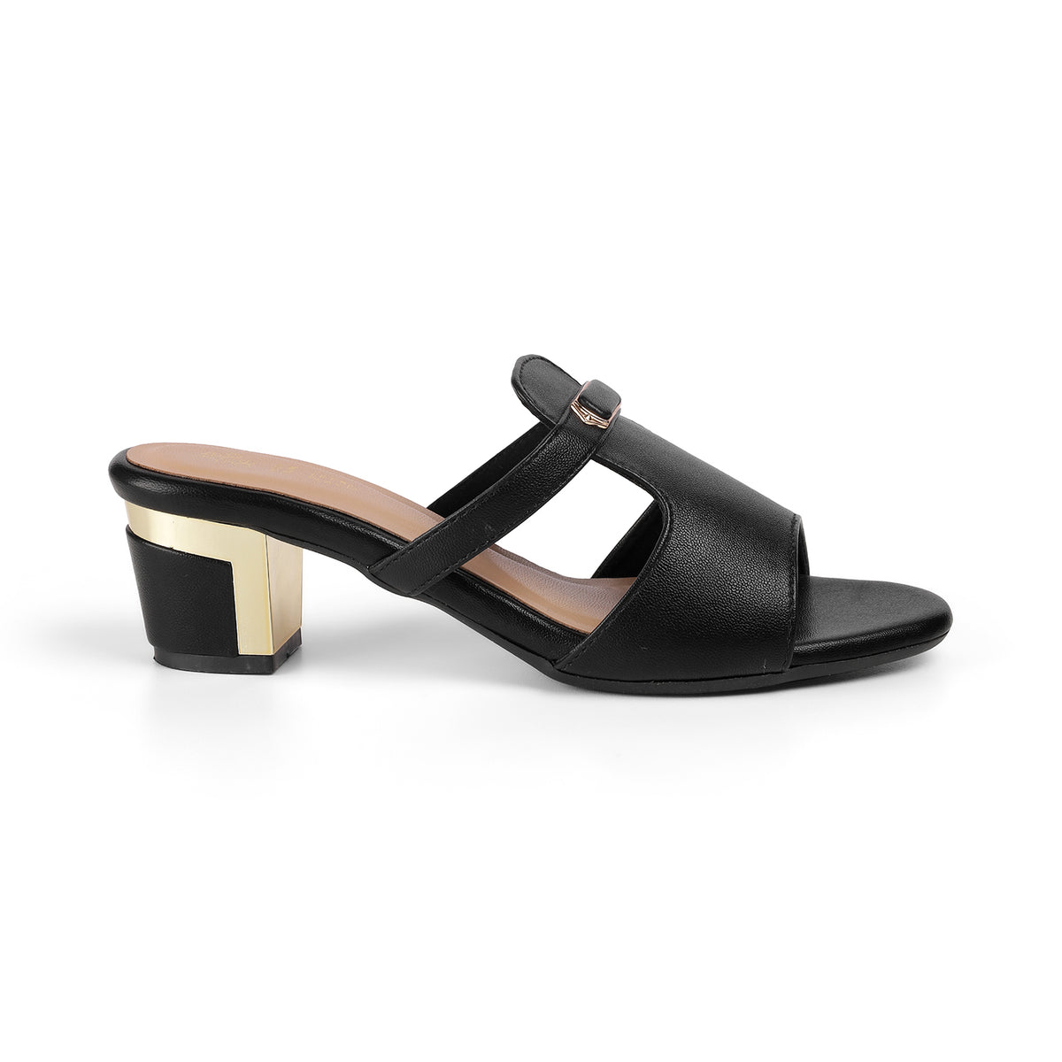 Tresmode Fiso Black Women's Dress Block Heel Sandals