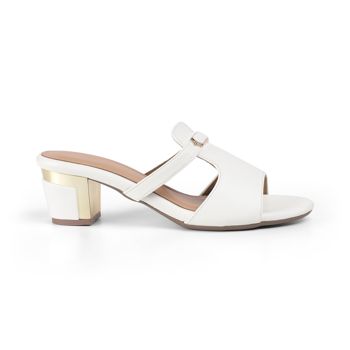 Tresmode Fiso White Women's Dress Block Heel Sandals