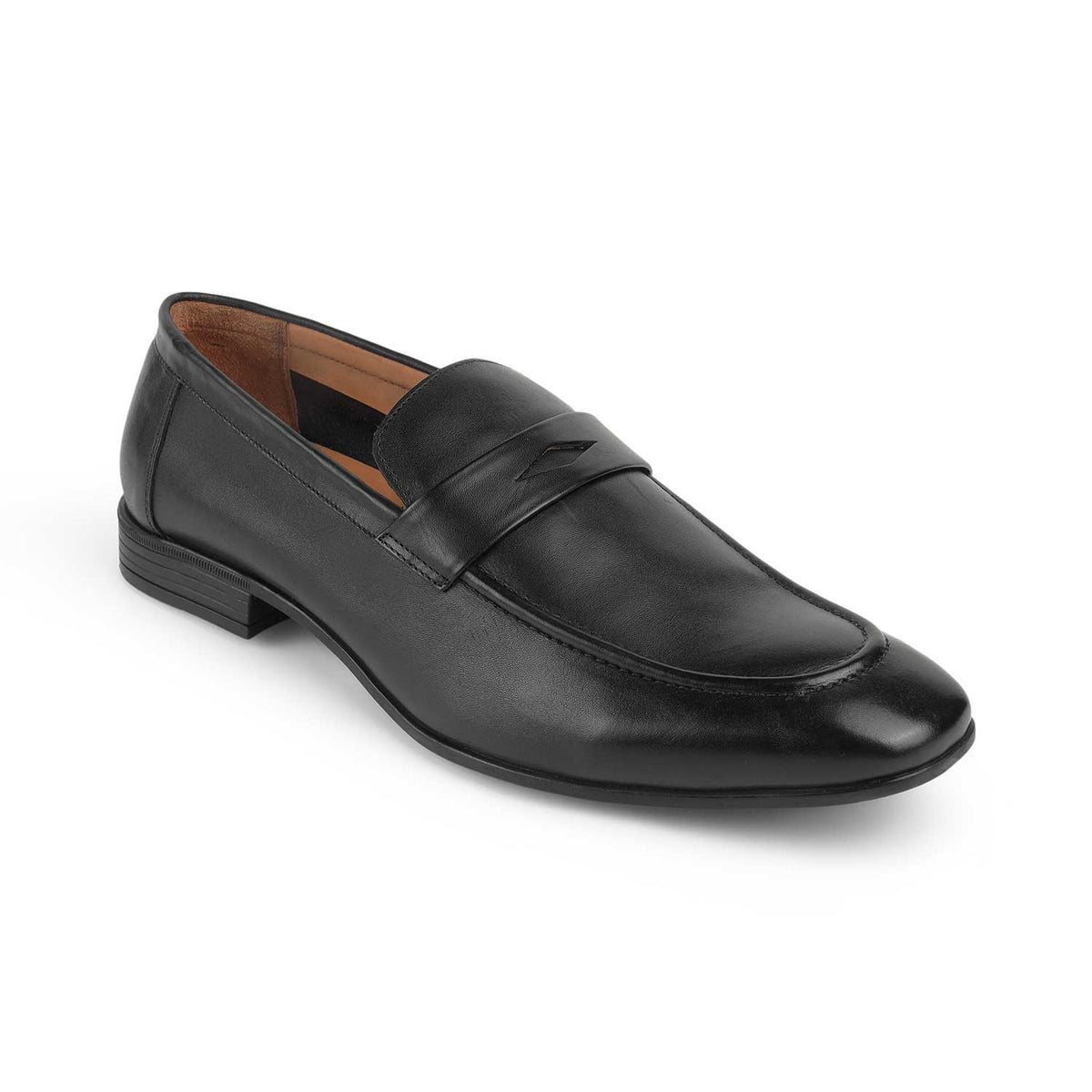 Tresmode Hak Black Men's Leather Penny Loafers