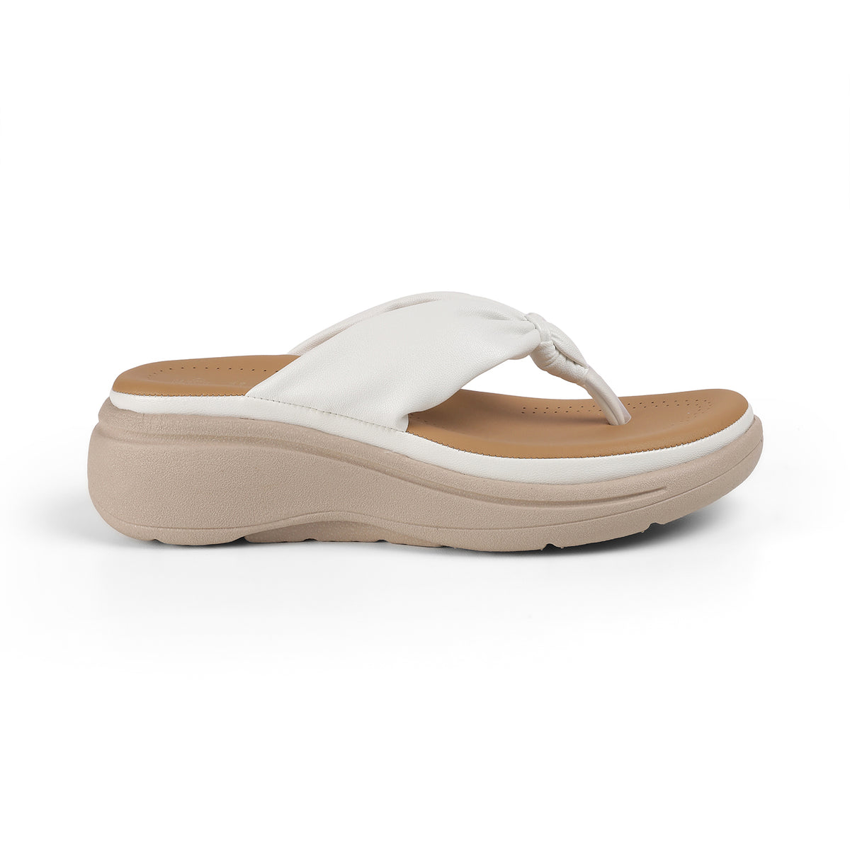 Tresmode Hobi White Women's Casual Wedge Sandals