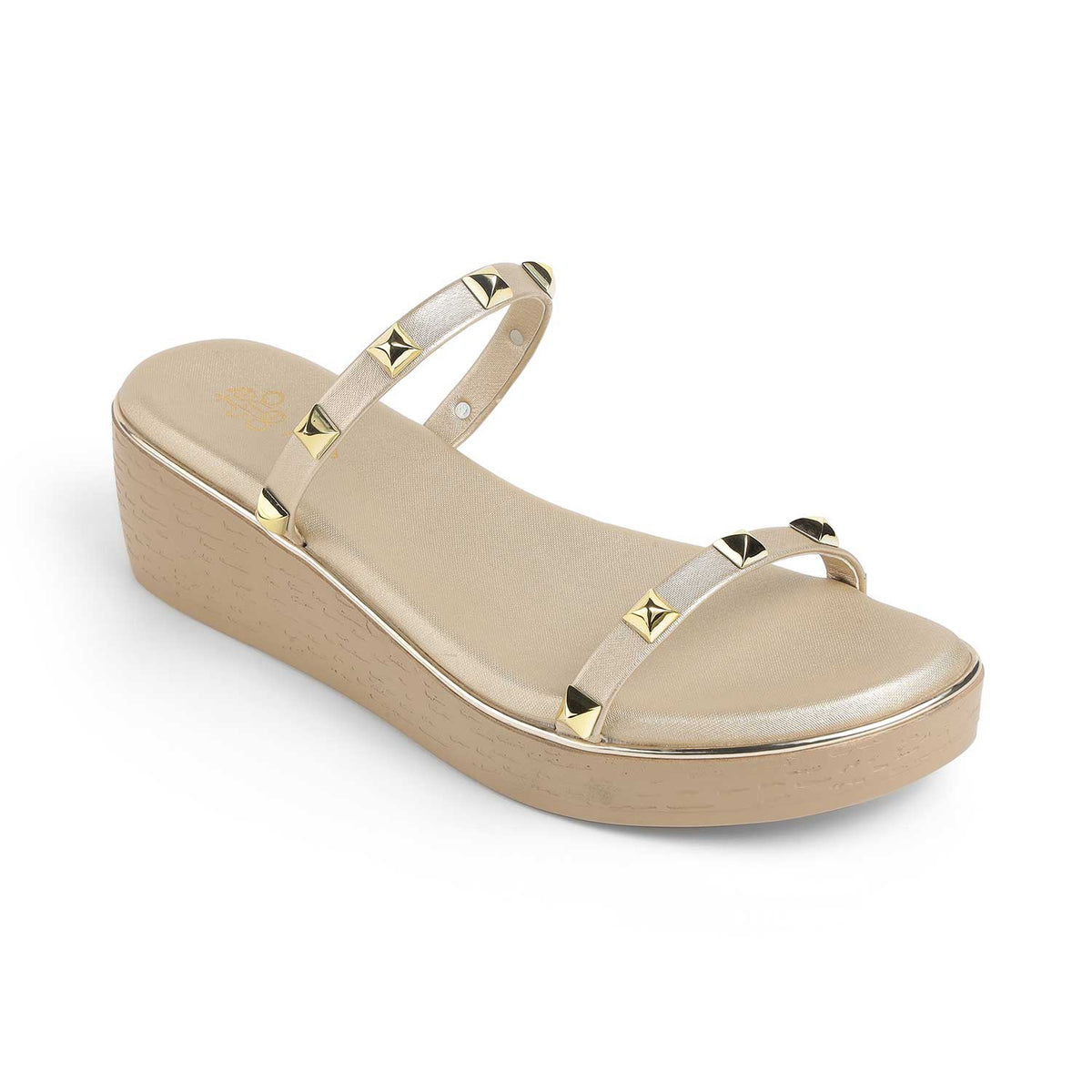Tresmode Pegan Gold Women's Dress Wedge Sandals