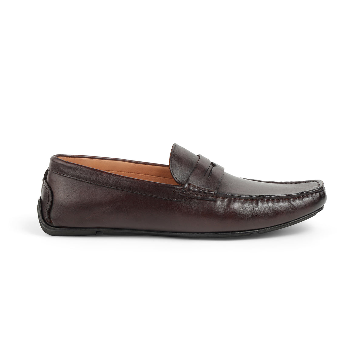 Tresmode Romey Cognac Men's Leather Penny Driving Loafers