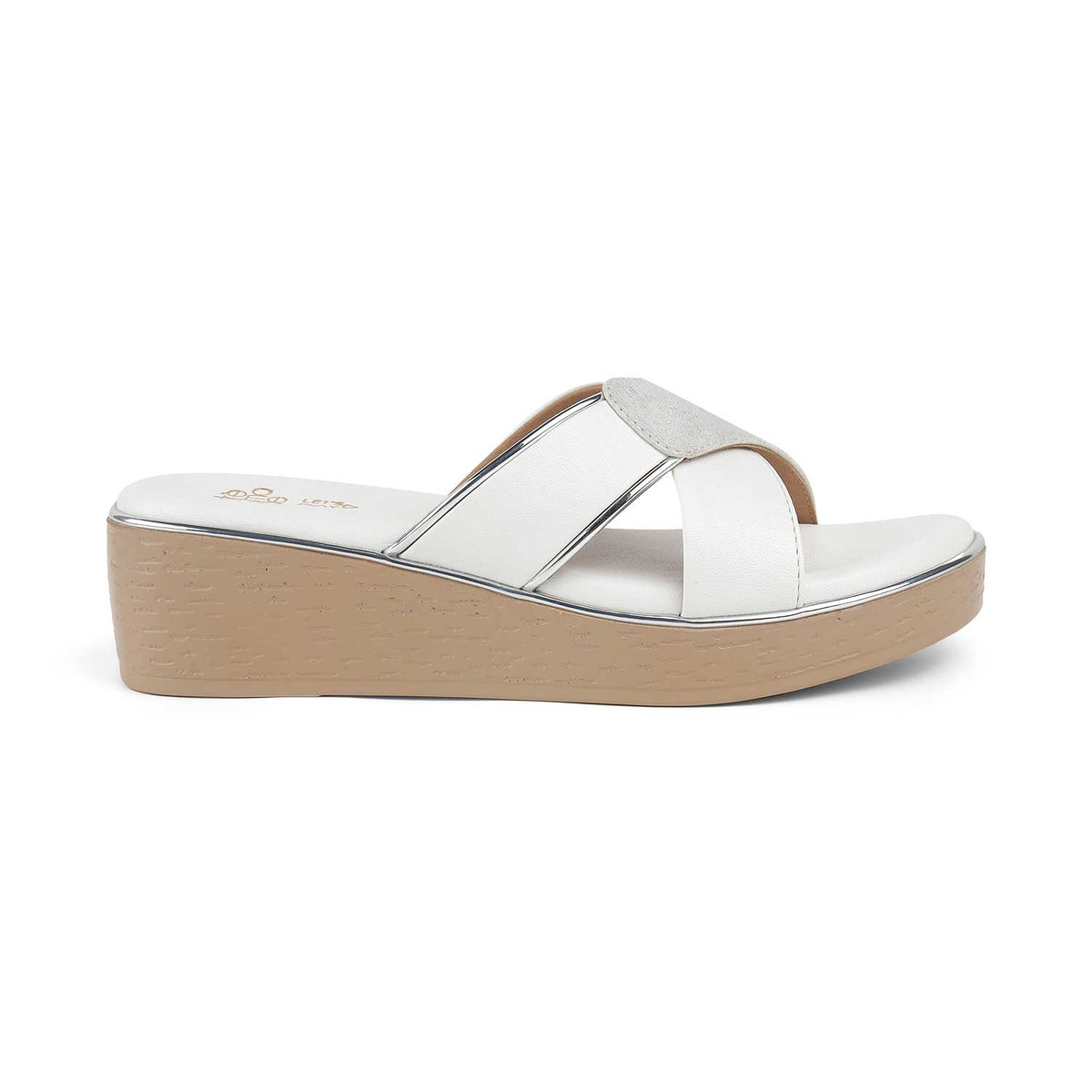 Tresmode Sergio White Women's Dress Wedge Sandals