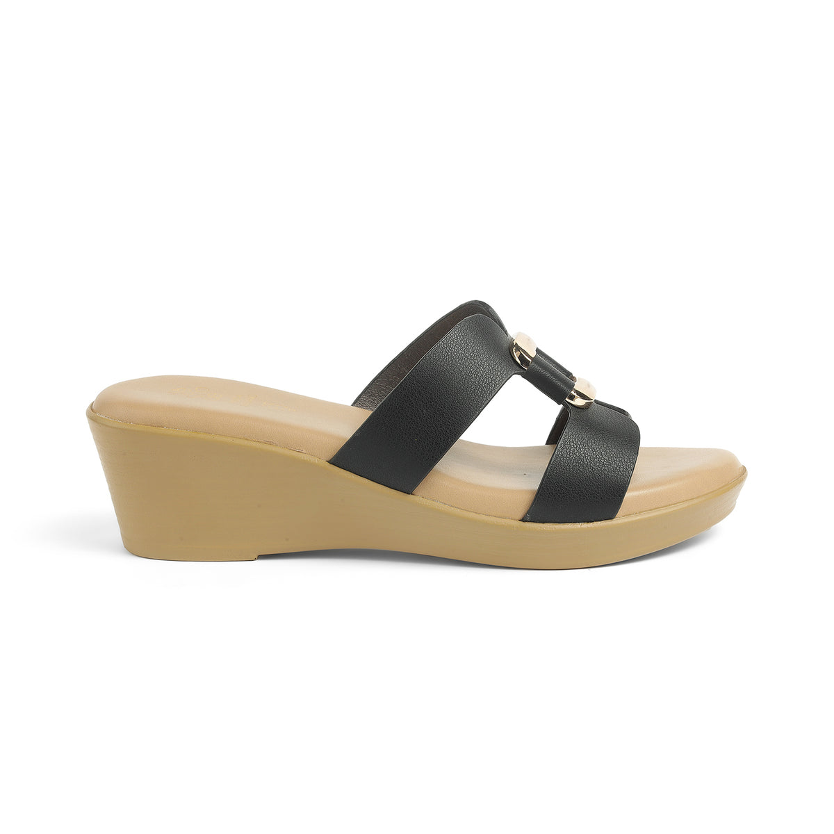 Tresmode Flowedge Black Women's Dress Wedge Sandals